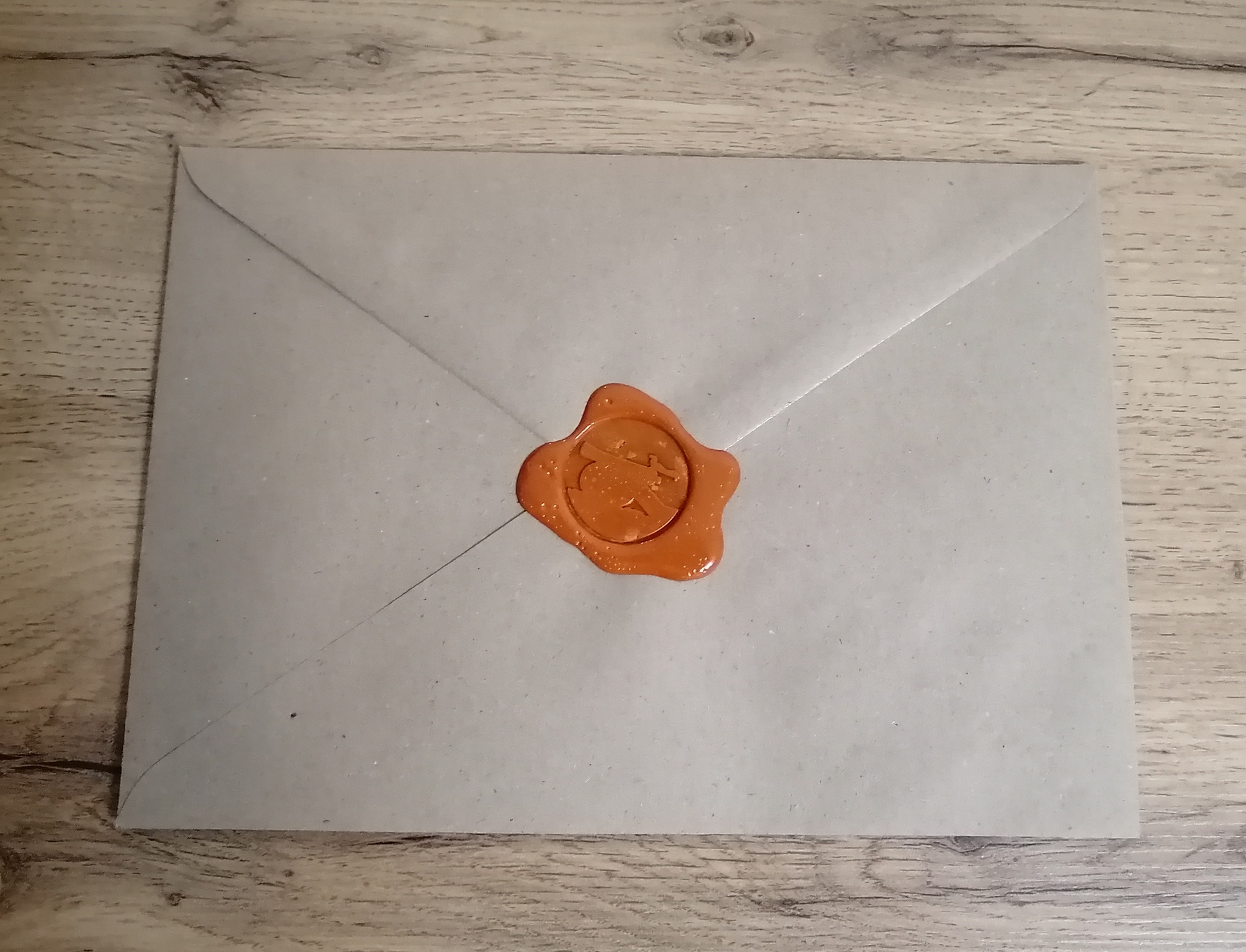 Fulfilled the dream. Letter to a friend, like 200 years ago (family coat of arms, wax seal, pen, old envelope, letter on a piece of paper) - My, Dream, Coat of arms, Seal, Letter, Sealing wax, Copper, Rus, Story, , Feather, Creation, Wisdom, Longpost