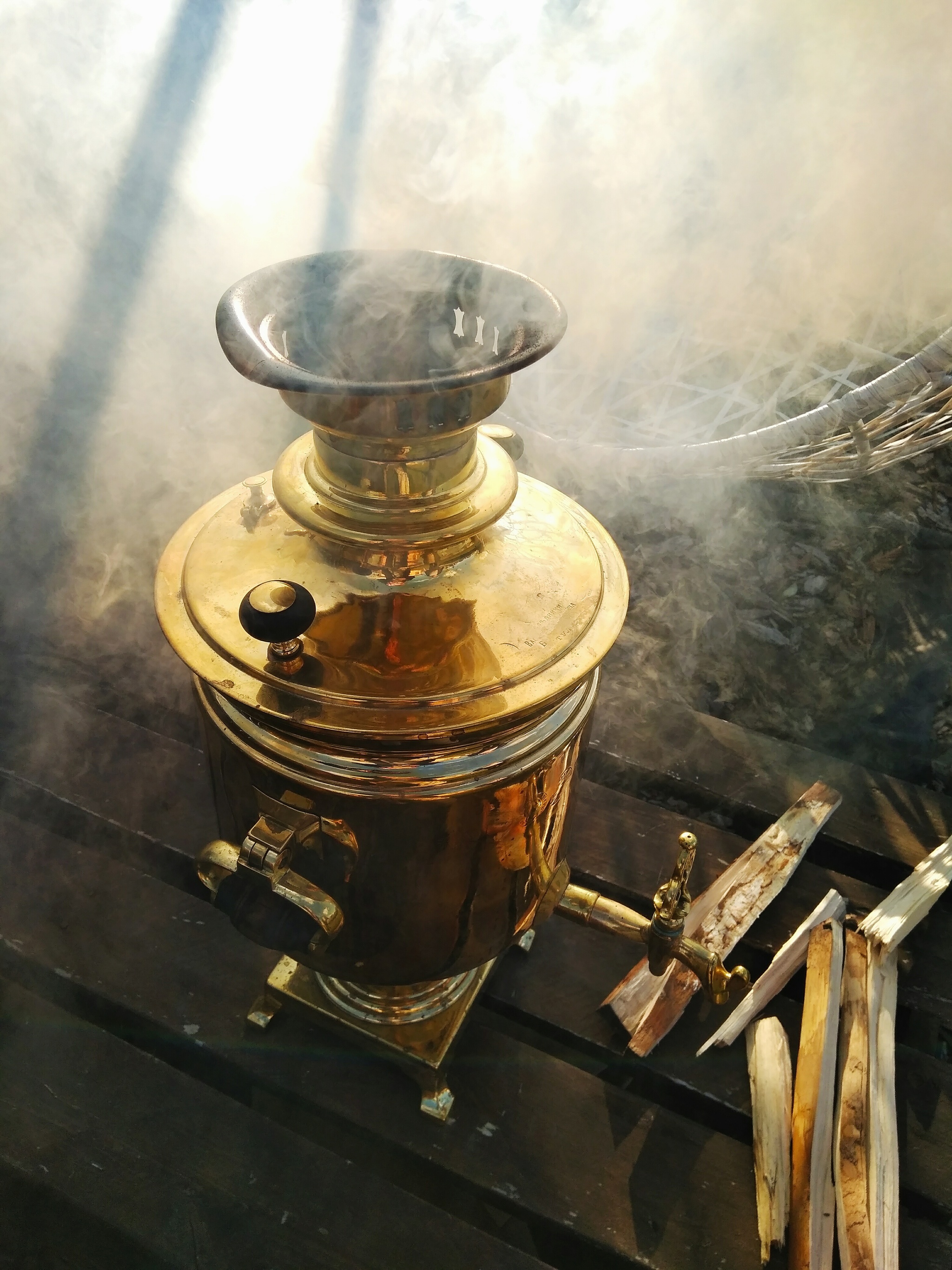 Samovar - My, Weekend, Samovar, Tea drinking, Family, Friends, Video, Longpost