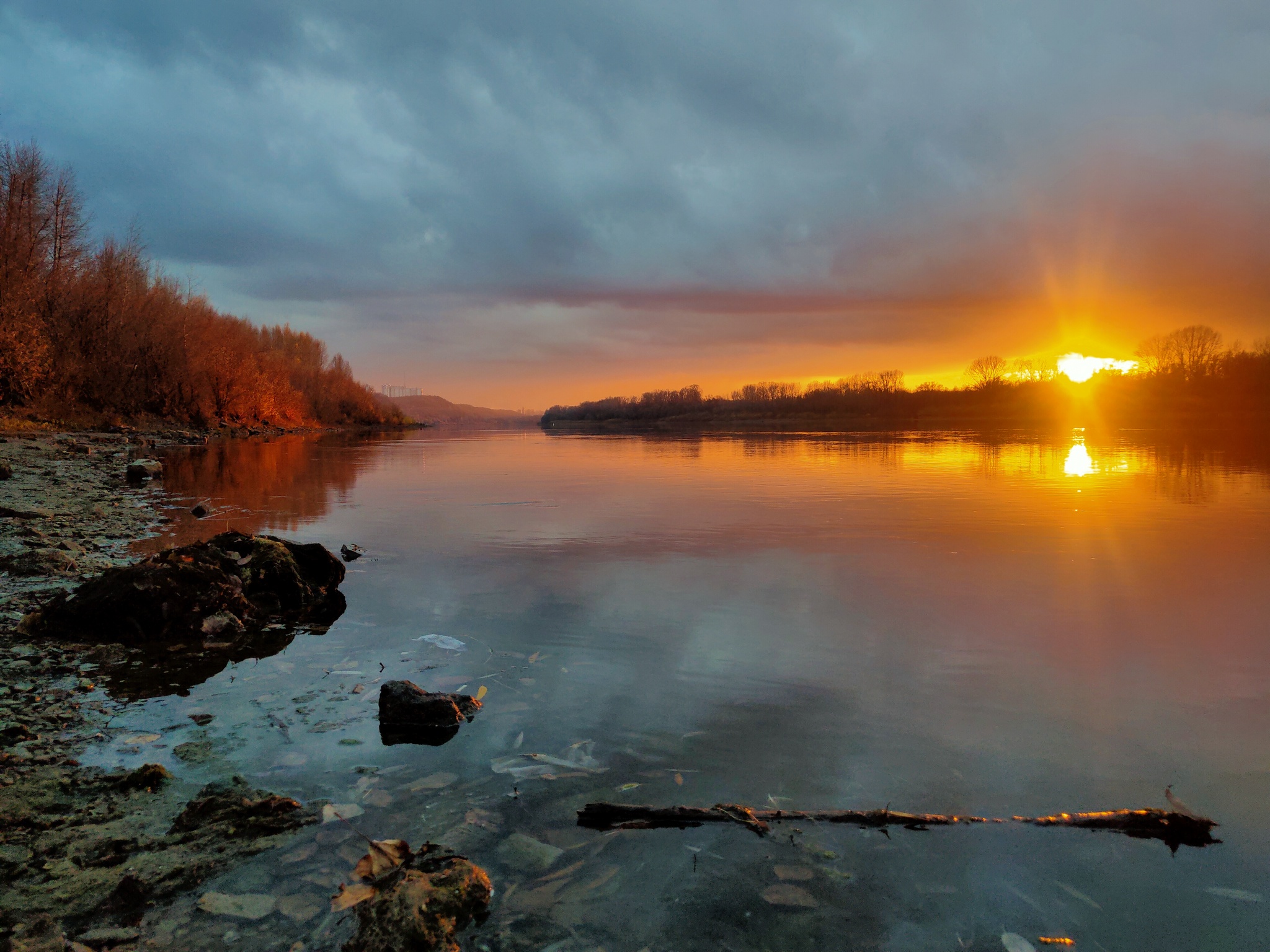 The day was burning out - My, Sunset, Ufa, Belaya River, Longpost