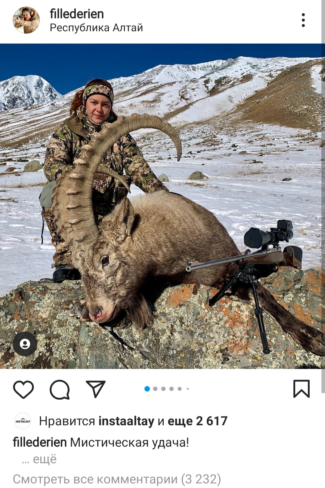 Mystical Luck! When killing animals listed in the Red Book is enviable, commendable and legal - My, Hunting, Negative, Altai Republic, Wild animals, Longpost