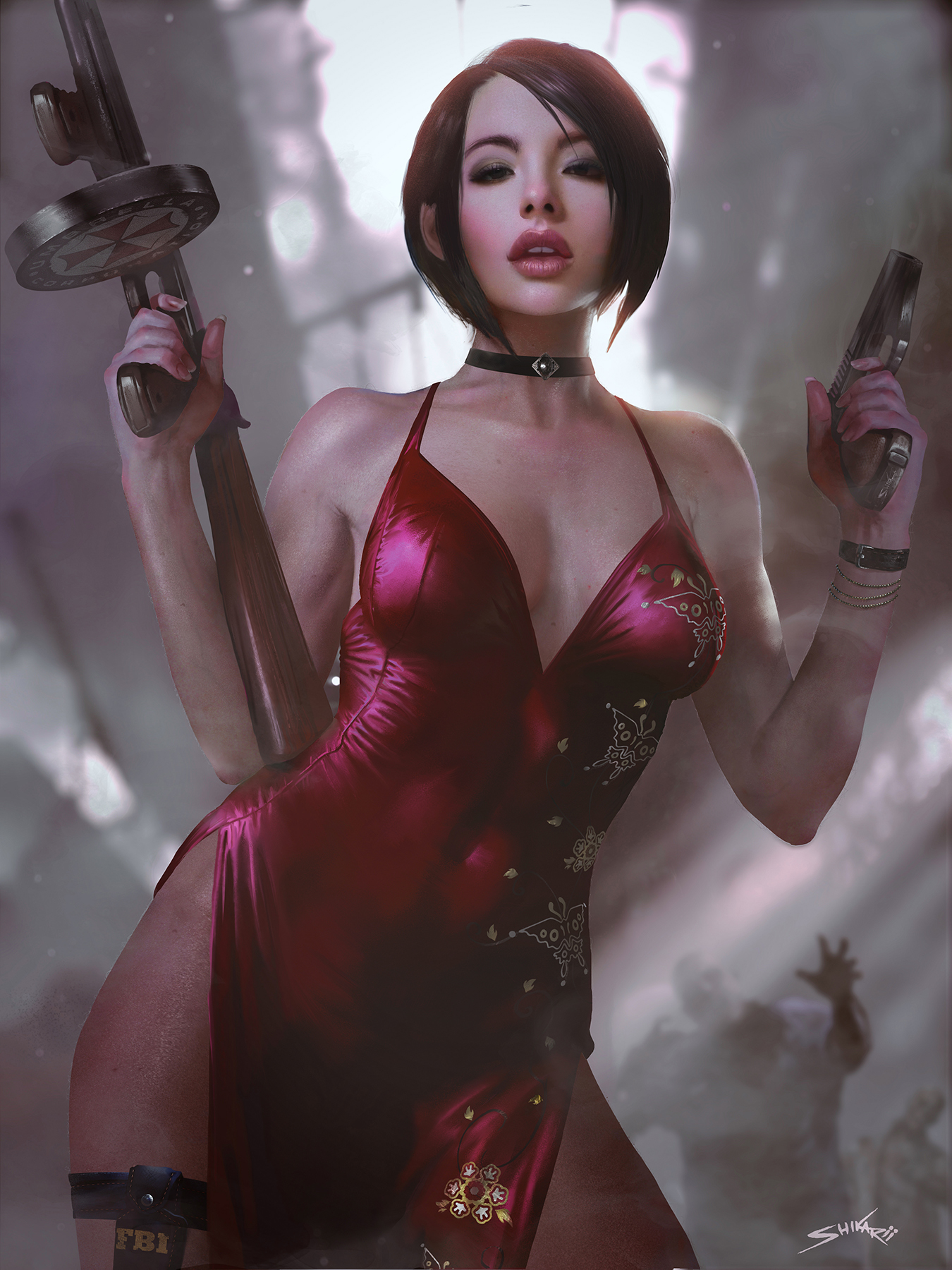 Ada Wong - NSFW, Futanari, Futa art, Its a trap!, Ada wong, Resident evil, Art, Erotic, Hand-drawn erotica, Longpost, Choker, Shikari Shambu