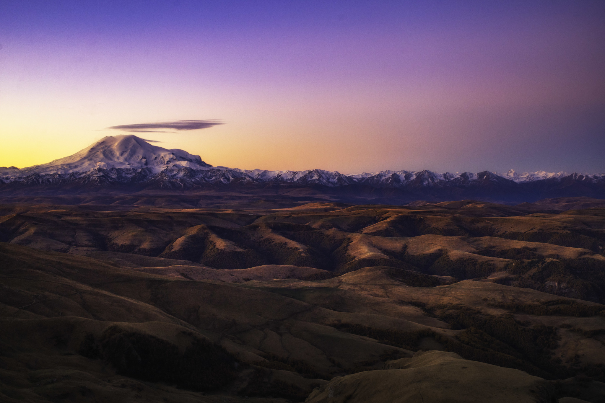 Elbrus at dawn - My, Elbrus, dawn, The mountains, Nature, beauty of nature, Landscape, The photo