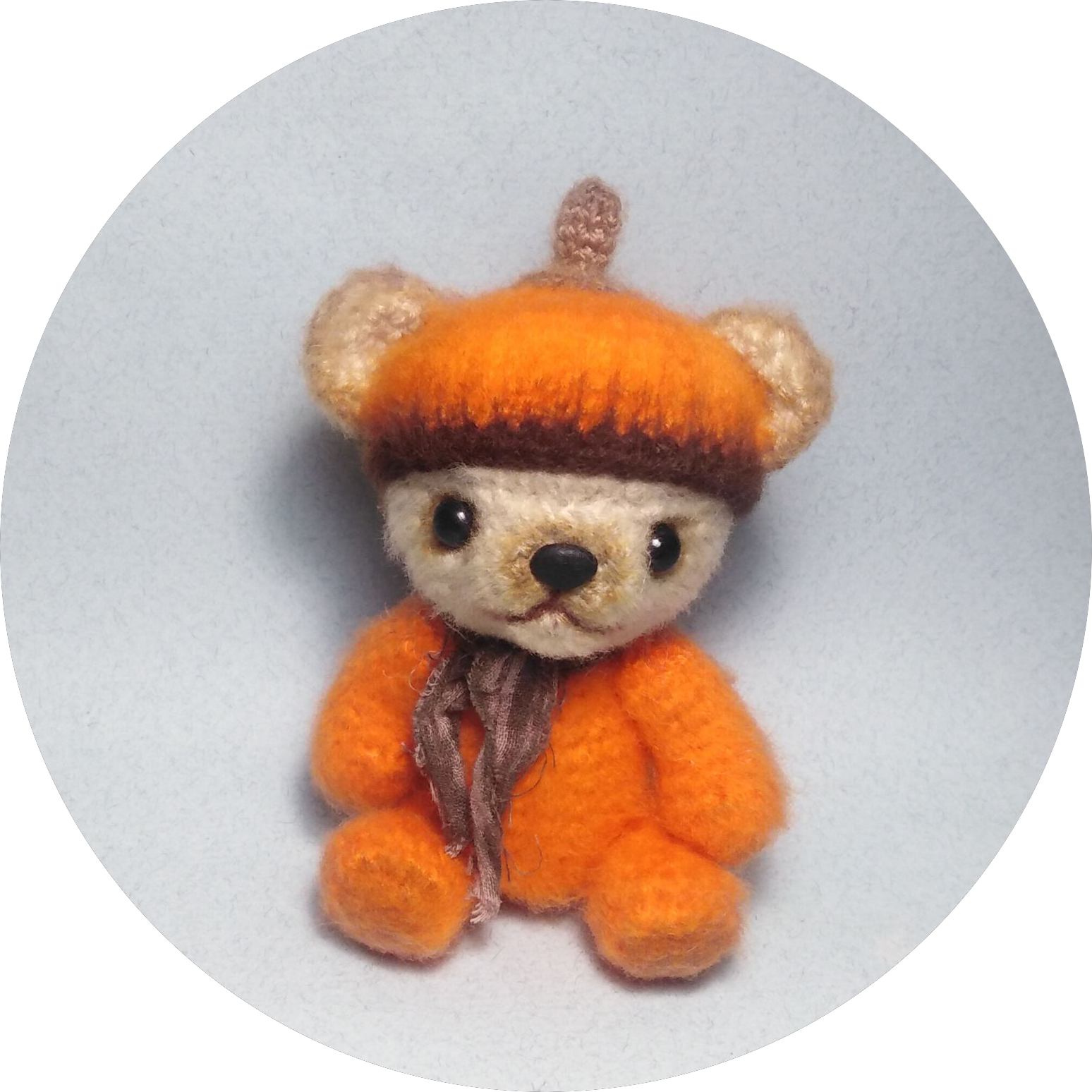 Teddy bear for halloween - My, Halloween, Crochet, Knitting, Pumpkin, Teddy bear, Longpost