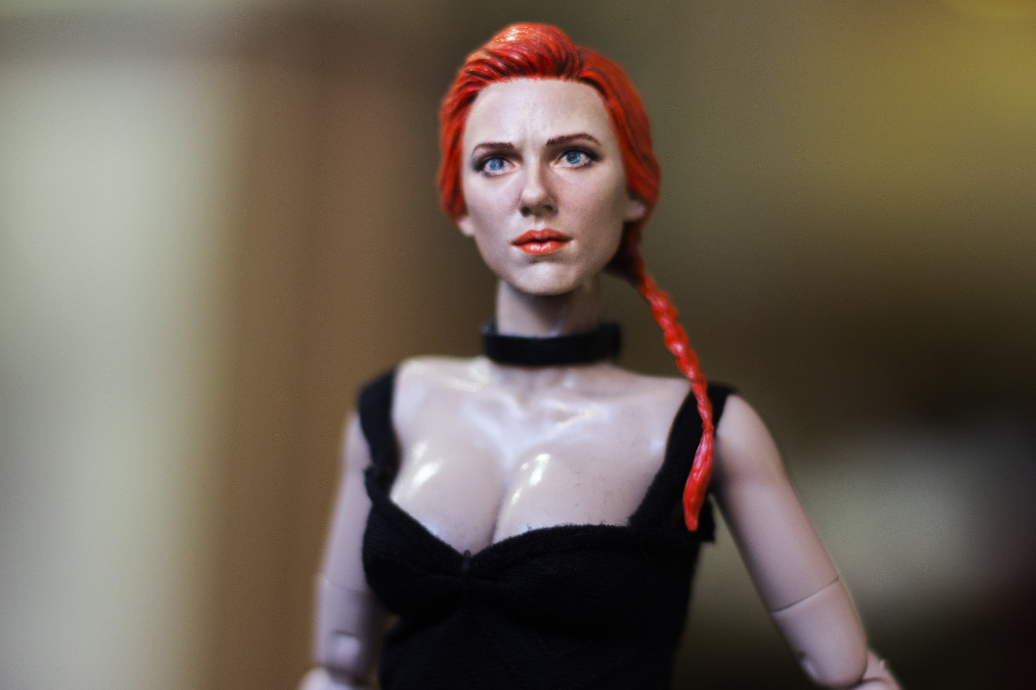 Hand painted action doll Black Widow (Natasha Romanoff) - My, Natasha Romanoff, Marvel, Black Widow, Scarlett Johansson, Doll, Jointed doll, Needlework without process, Needlework, Longpost