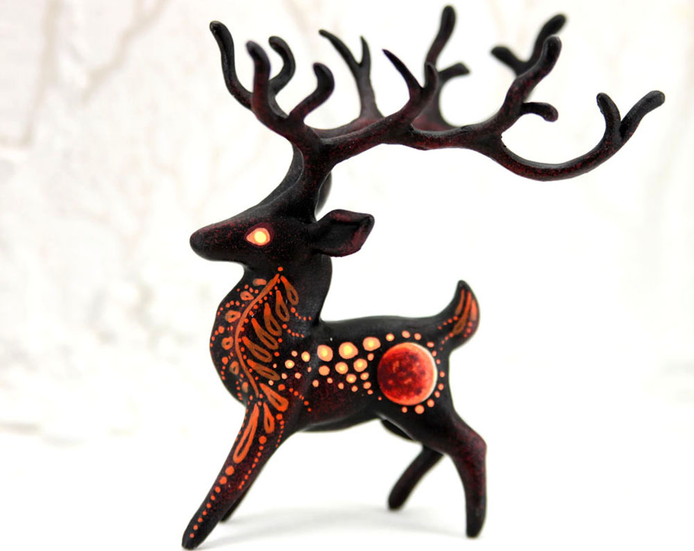 Sculptures from Hontor - blood moon - Art, Sculpture, Animals, Lynx, Deer, Hyena, Longpost