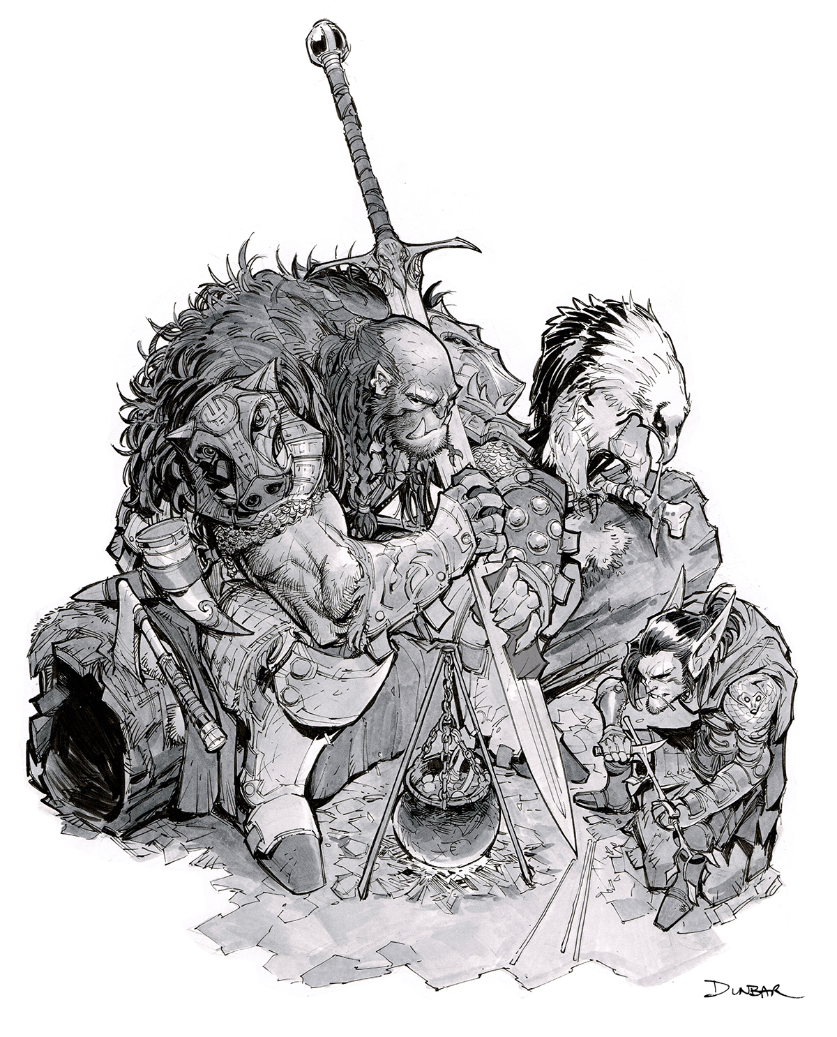 Fantasy Fighters Sketches by Max Dunbar - Max Dunbar, Dungeons & dragons, Fantasy, Art, Sketch, Warrior, Longpost