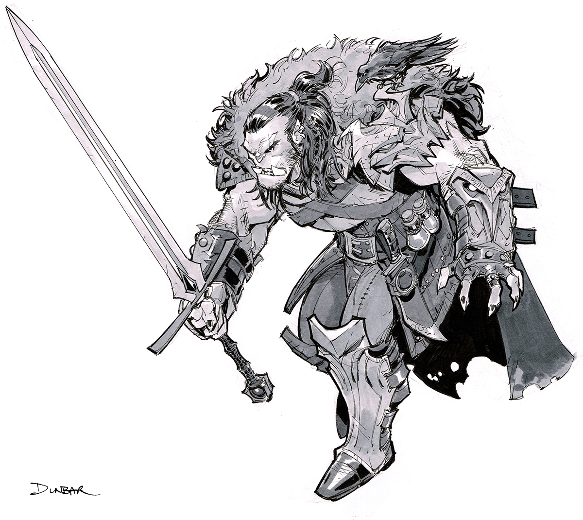 Fantasy Fighters Sketches by Max Dunbar - Max Dunbar, Dungeons & dragons, Fantasy, Art, Sketch, Warrior, Longpost