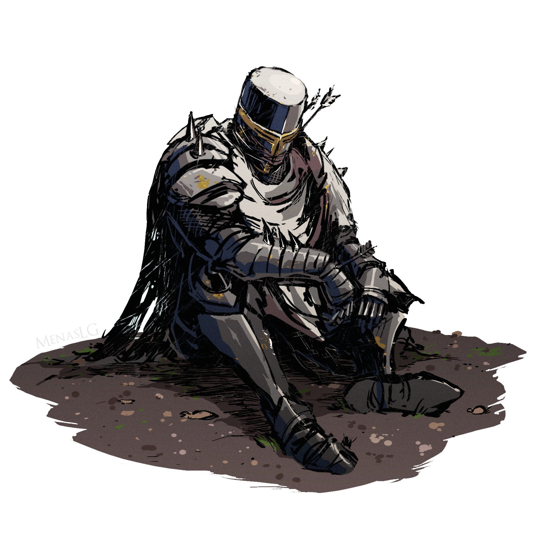 shh, he's restin by MenasLG - Menaslg, , Dark souls 2, Dark souls, Games, Game art, Art