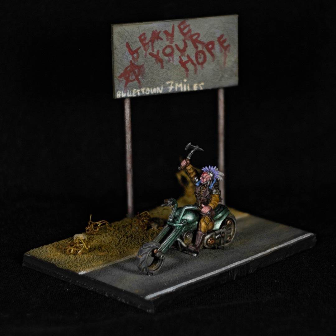 road warrior - My, Painting miniatures, Diorama, Crazy Max, Post apocalypse, Longpost, Modeling, Stand modeling, Moto