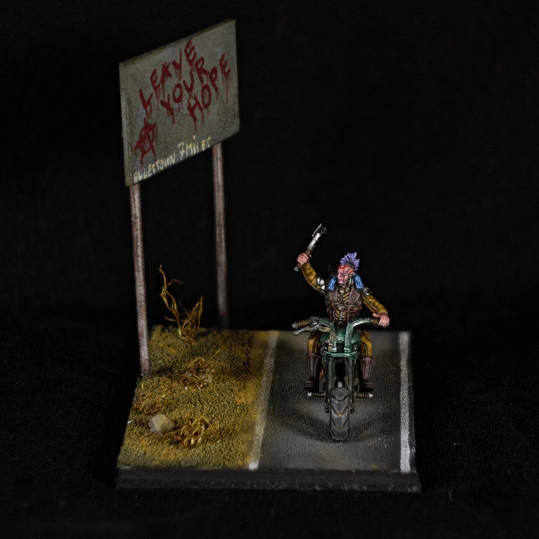 road warrior - My, Painting miniatures, Diorama, Crazy Max, Post apocalypse, Longpost, Modeling, Stand modeling, Moto