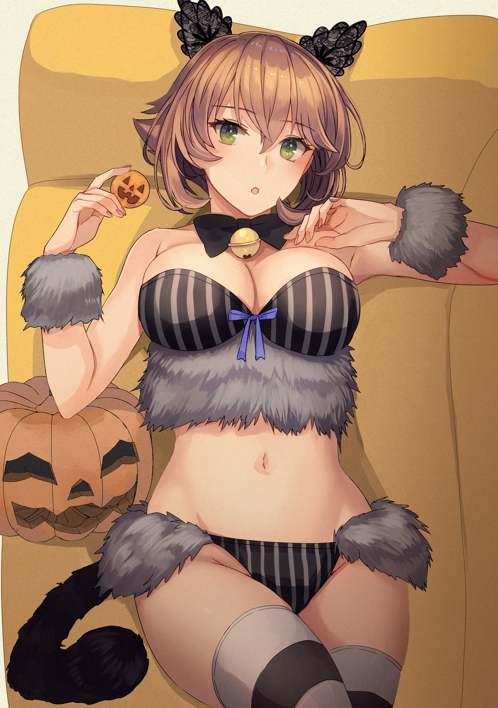 Mutsu - Kantai collection, Mutsu, Halloween, Animal ears, Tail, Anime, Anime art