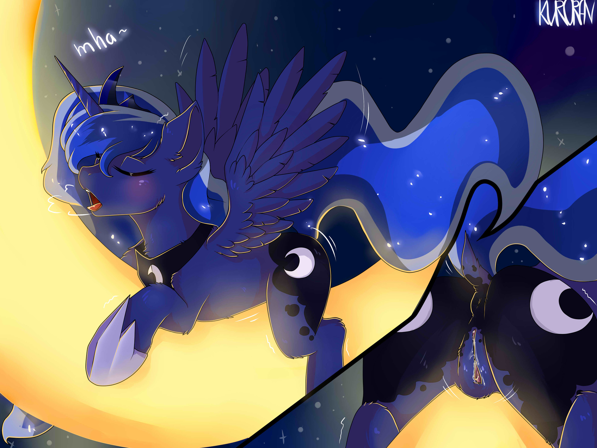 Lunar leisure - NSFW, My little pony, MLP Explicit, Princess luna, Art, Kuroran