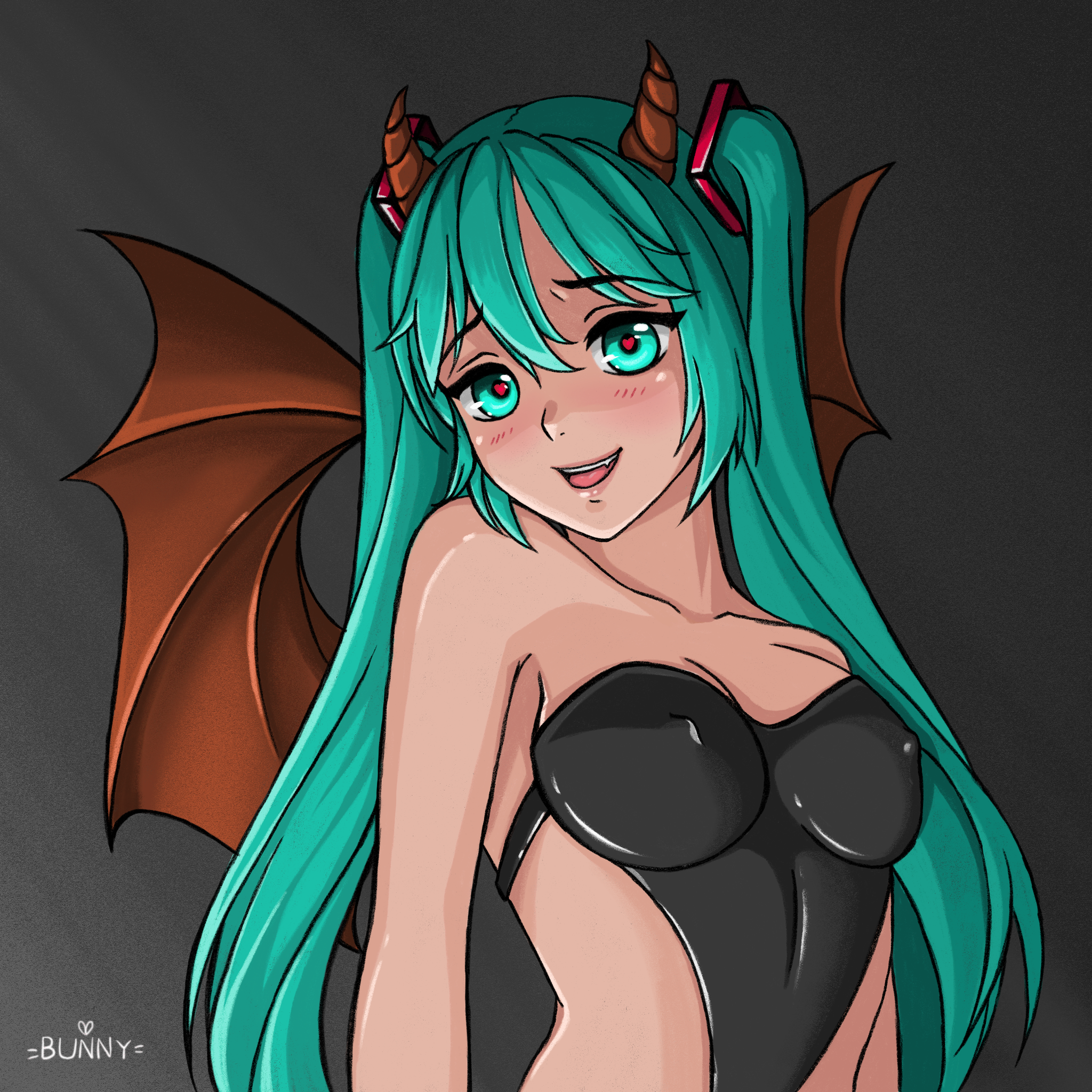 How to summon this Succubus? - NSFW, My, Halloween, Anime, Anime art, Hatsune Miku, Vocaloid, Bunny