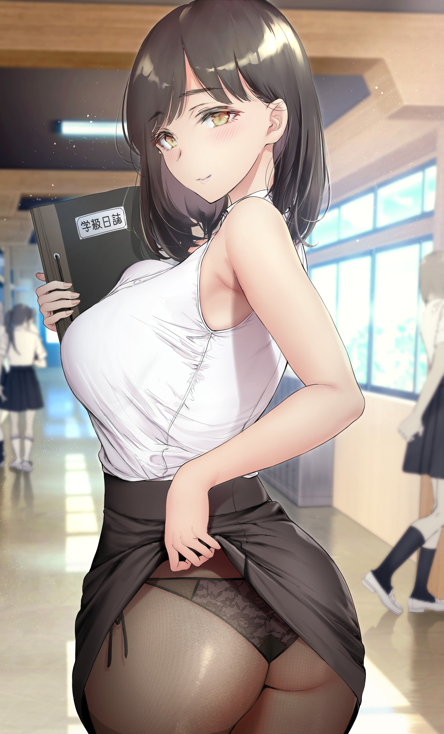 Private lesson hint (add-on) - NSFW, Art, Anime art, Anime original, Teacher, MILF, Girls, Erotic, Hand-drawn erotica, Boobs, Underwear, Tights, Booty, Pantsu, Topless, Without underwear, Upskirt, Back view, Original character, Gentuki0999, Longpost