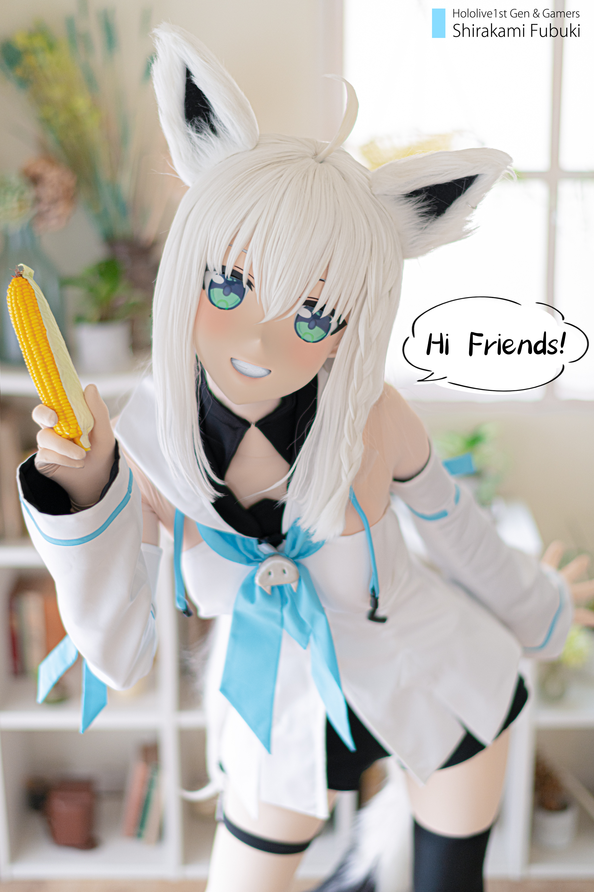 Shirakami fubuki - Anime, Cosplay, Kigurumi, Animegao, Hololive, Shirakami fubuki, Longpost