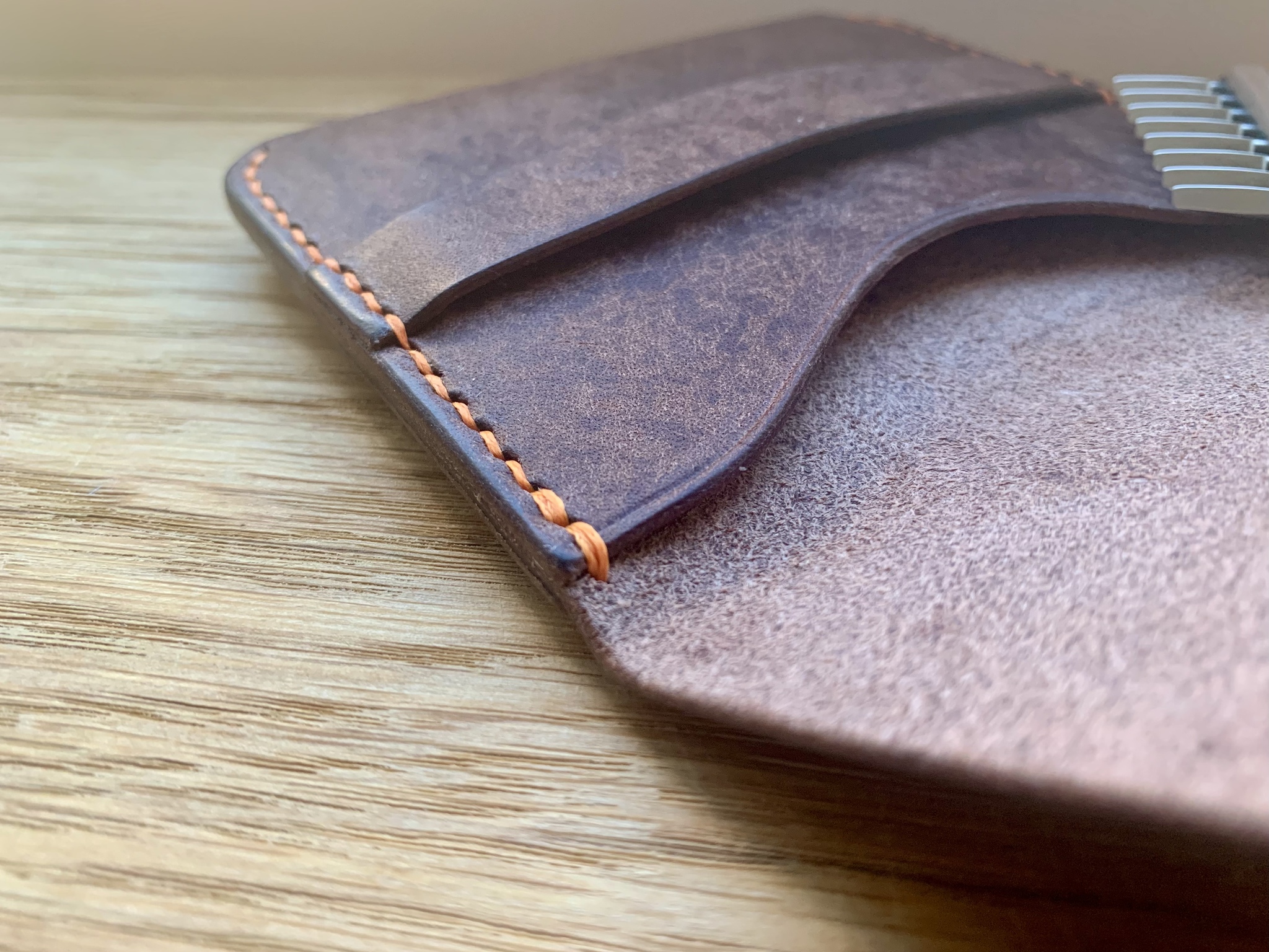 A simple cardholder with new punches - My, Leather products, With your own hands, Wallet, Leather, Longpost, Needlework without process