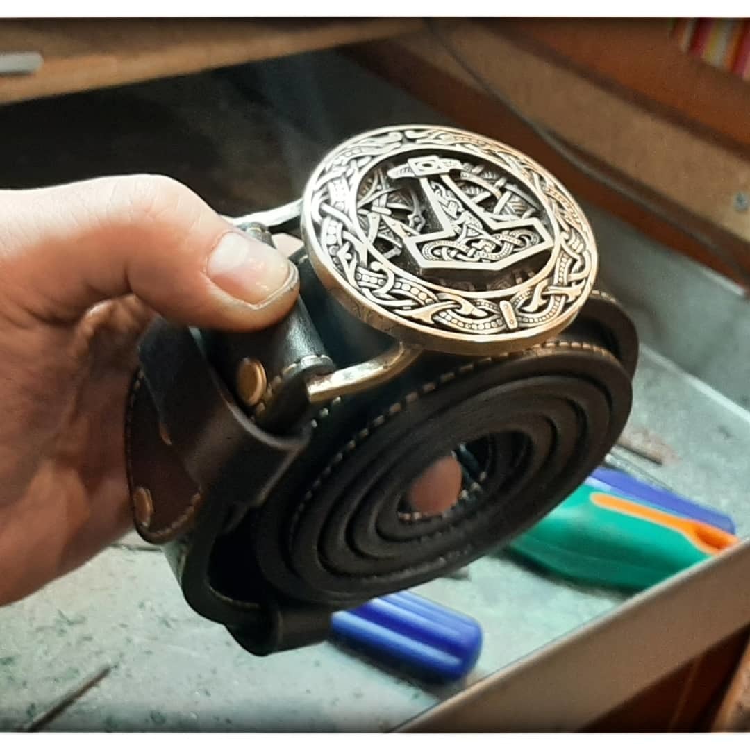 Belt thor's hammer - My, Belt, Mjolnir, Bronze, With your own hands, Longpost