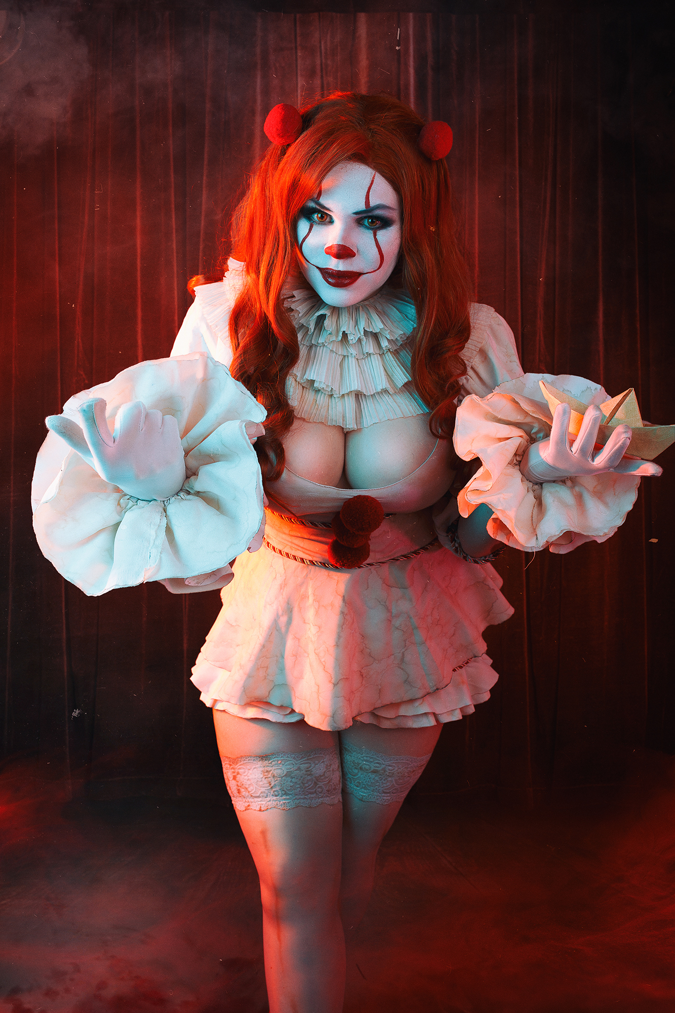 Pennywise and the cat - My, Pennywise, Cosplay, cat, Longpost, It, Stockings