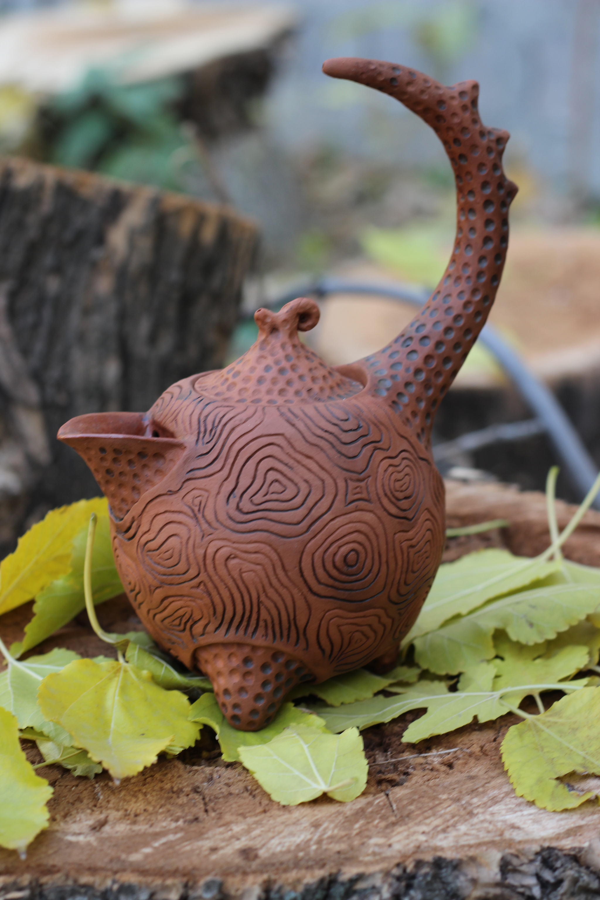 Teapot for cautious people.) - My, Ceramics, His own ceramist, Tea, Kettle, Handmade, Longpost, Needlework without process