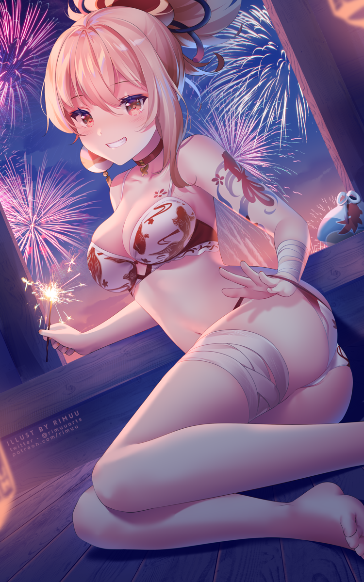 Yoimiya - NSFW, Anime, Anime art, Genshin impact, Yoimiya