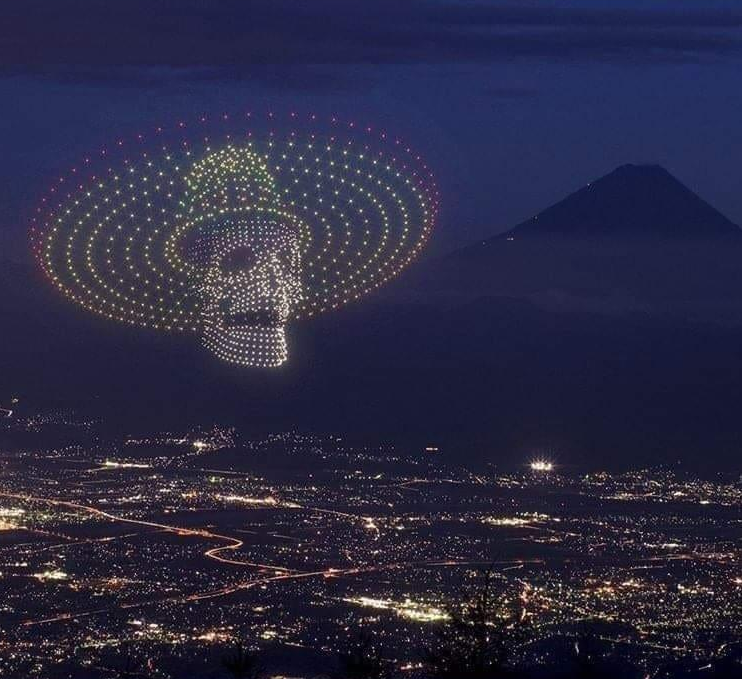 Is it true that the picture shows a drone show during the Day of the Dead in Mexico? - Drone, Mexico, The day of the Dead, Mexico City, Show, Проверка, Longpost