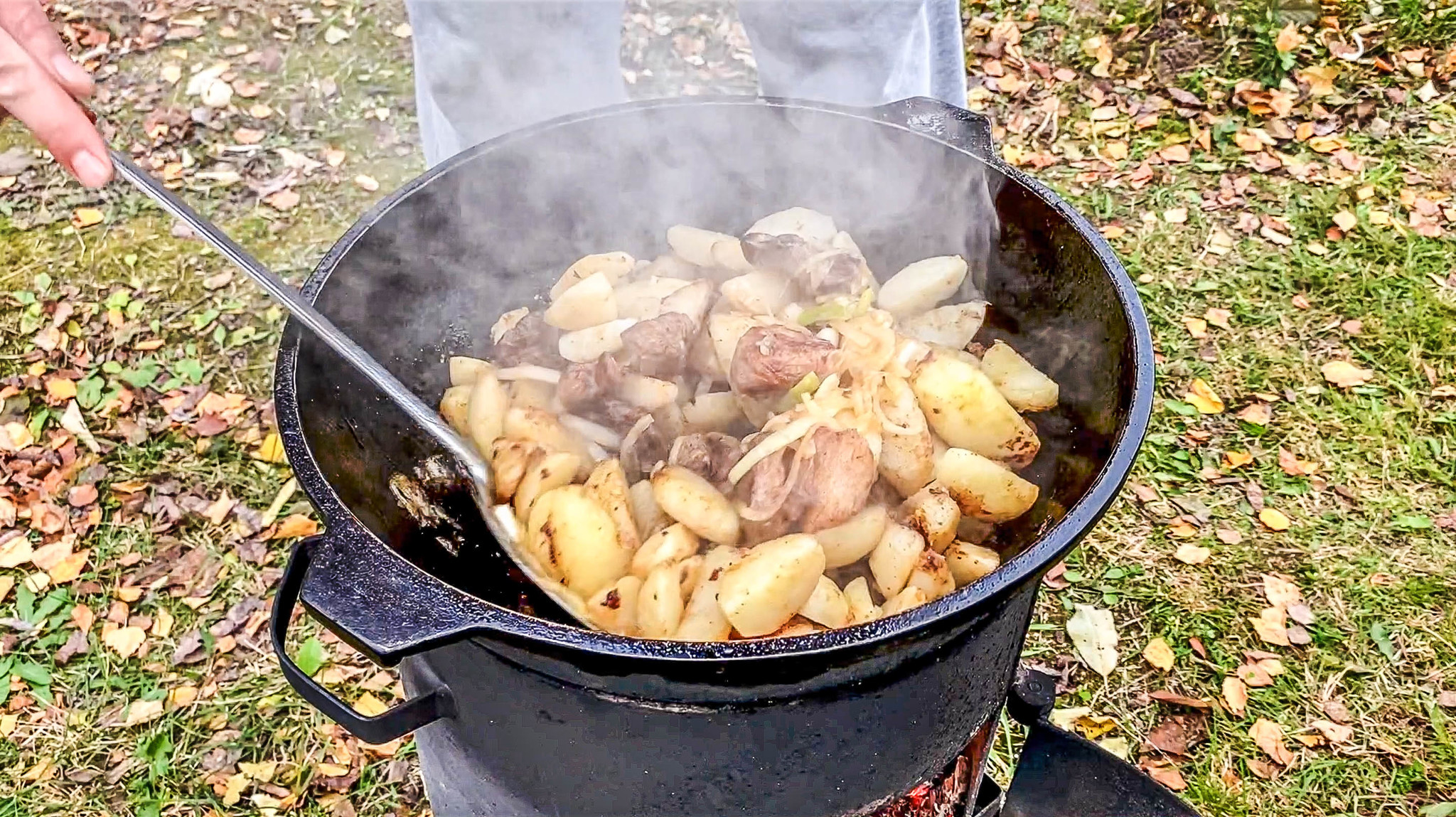 Ojakhuri - the best potato and meat dish | - My, Food, Recipe, Video recipe, Georgian cuisine, Ojahuri, Kazan, Jafar, Yamal, Video, Longpost