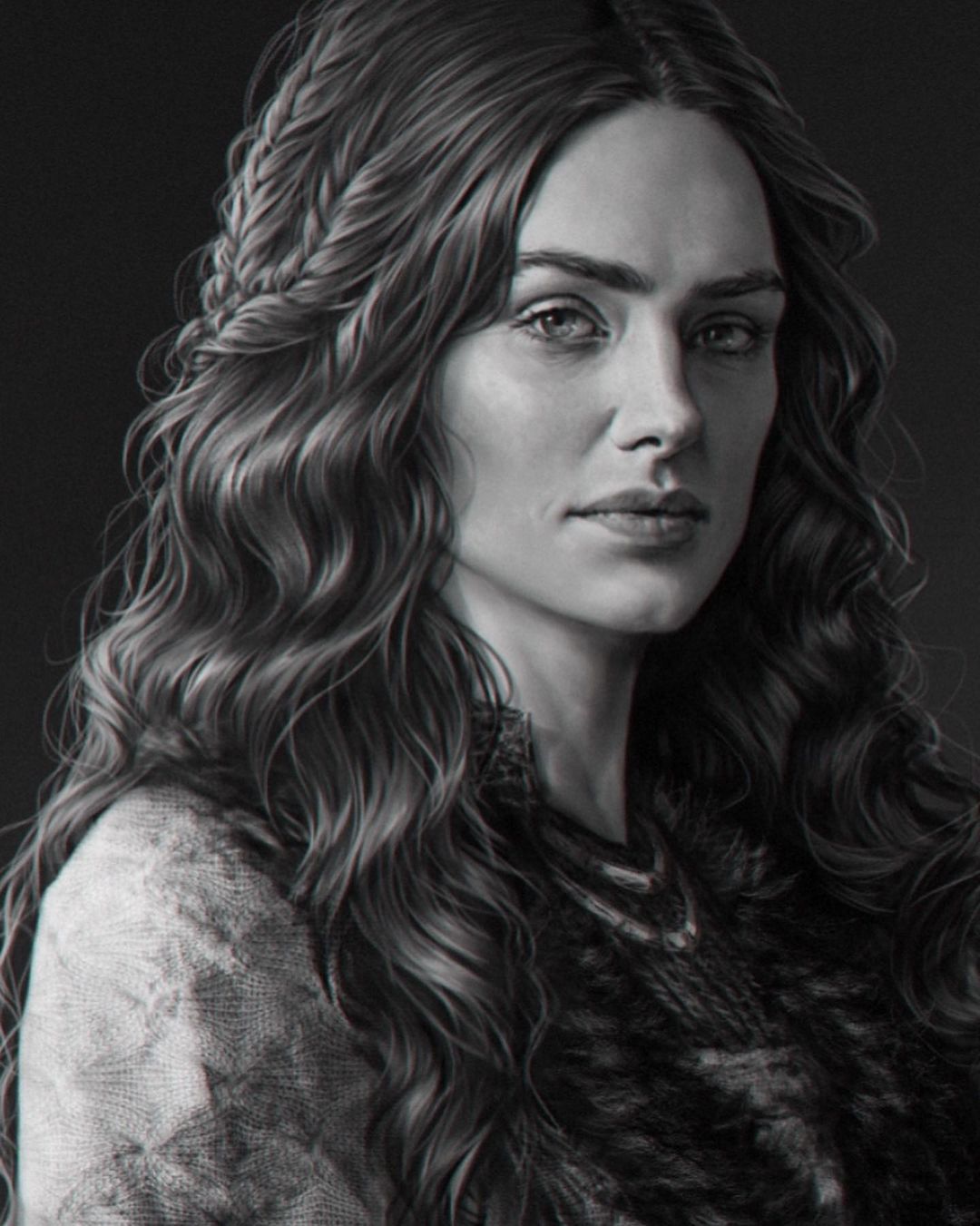 She-wolf of Winterfell - Drawing, PLIO, Game of Thrones, , Starkey, Catelyn Stark, Girls, Denis Maznev, Art, Longpost