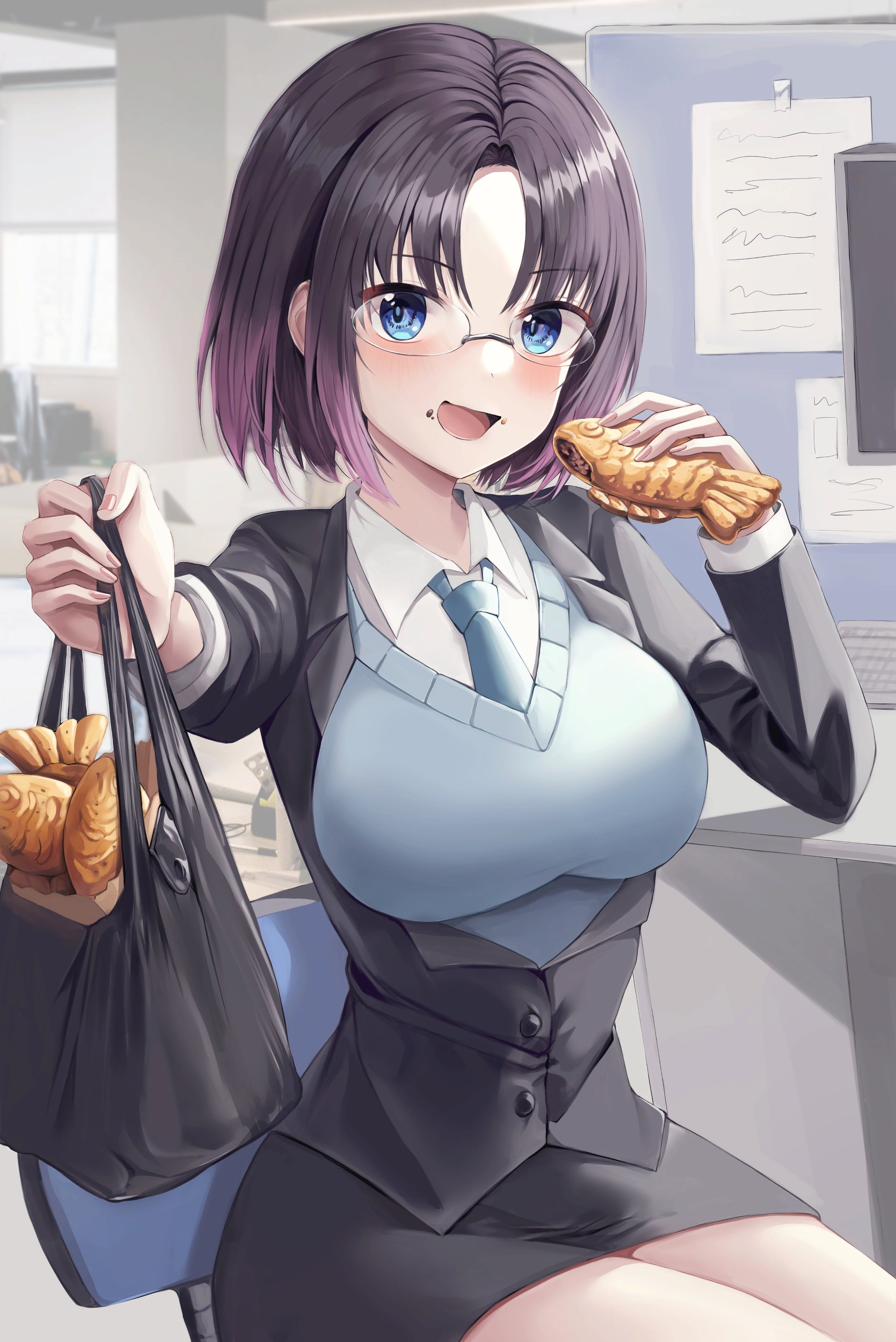 Snack at the office - Kobayashi-san chi no maidragon, Elma, Anime art, Anime