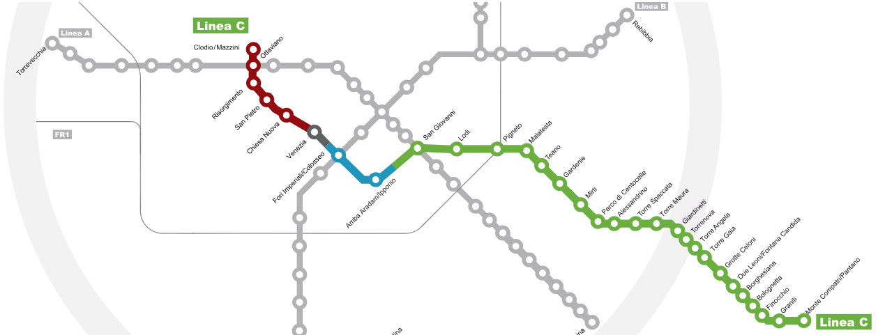 And in Italy (Rome), for 13 years, the third metro line was not completed .. Reply to the post “The first metro was opened in Vietnam” - Metro, Subway map, Subway station, Rome, Italy, Archeology