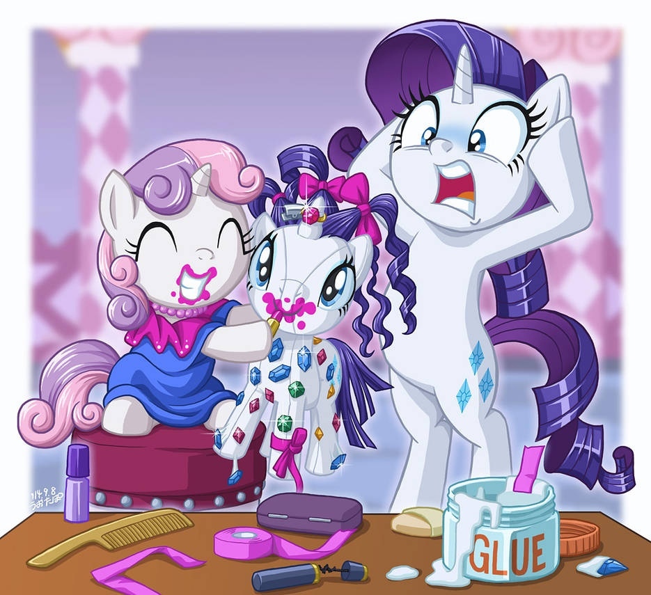 Креативный подход у Свитибель... - My Little Pony, Rarity, Sweetie Belle, Uotapo