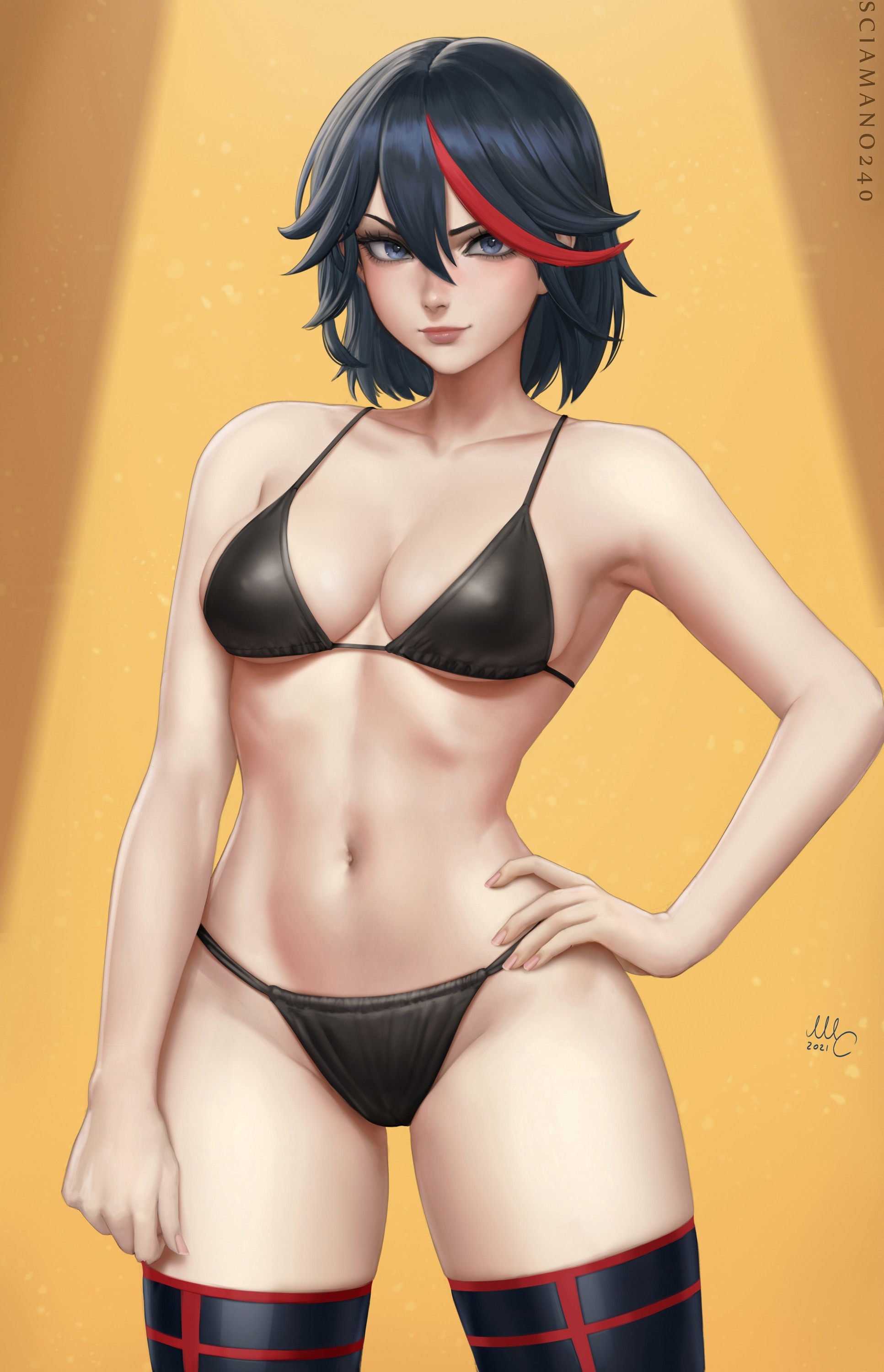 Matoi Ryuuko (continued) - NSFW, Art, Anime, Anime art, Kill la Kill, Matoi Ryuuko, Underboob, Girls, Erotic, Hand-drawn erotica, Underwear, Stockings, Boobs, Topless, Strip, Sciamano240, Longpost