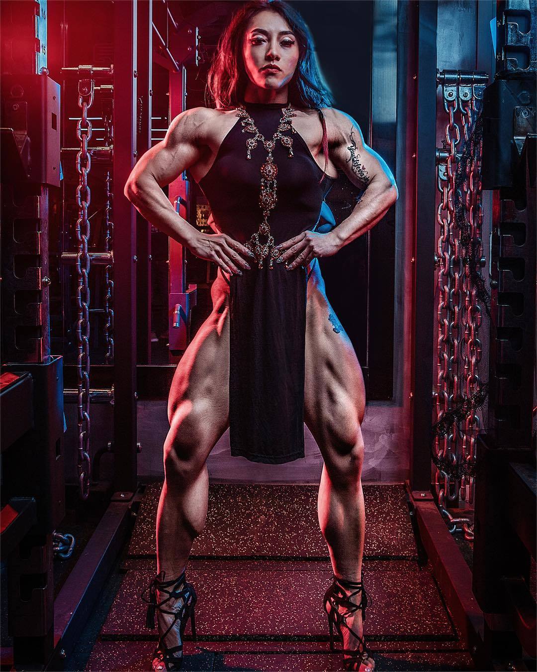 Bian Rui Ying aka Olivia Bian - NSFW, Strong girl, Sleep-Sleep, Extreme muscles, Sports girls, Bodybuilders, Girls, The photo, Olivia Bian, Video, Longpost, Asian