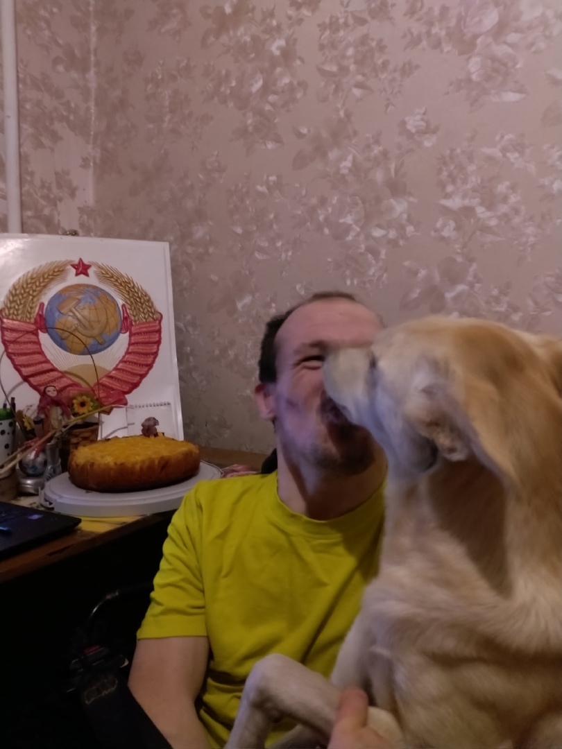 My old video AND today's photos MY BIRTHDAY - My, Disabled person, Birthday, Dog, Computer, No hands, Video, Longpost