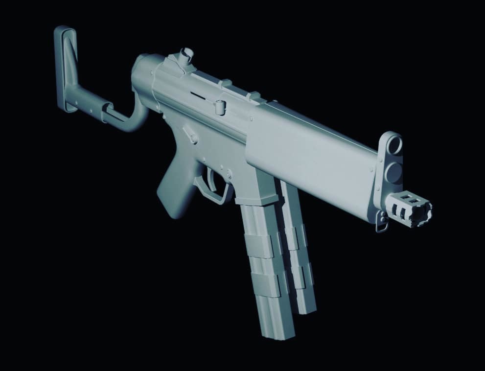 Пародия на mp5 - Моё, Blender, Mp5, 3D моделирование, Концепт-Арт, Оружие, Длиннопост