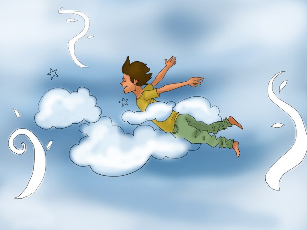 К чему снятся летающие люди. Летать в облаках. Мальчик на облаке. Человек на облаке. Витать в облаках.