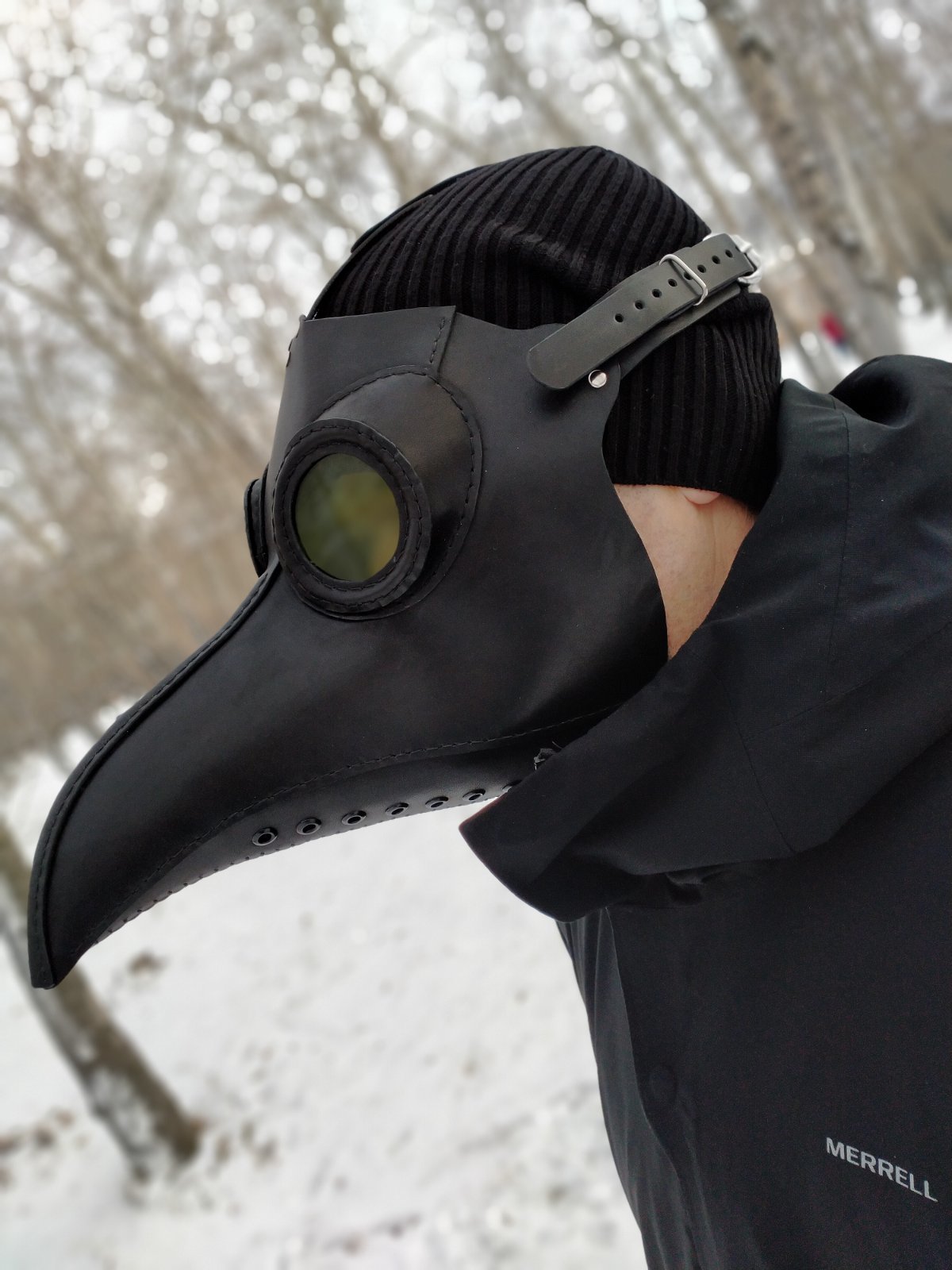 Plague Doctor Mask - My, Leather products, Plague Doctor, Natural leather, Needlework without process, Longpost