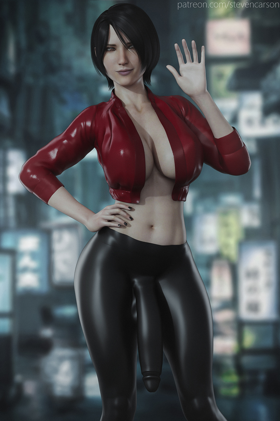 Ada Wong - NSFW, Its a trap!, Futanari, Futa art, Big dick futa, Ada wong, Resident evil, Stevencarson, Longpost