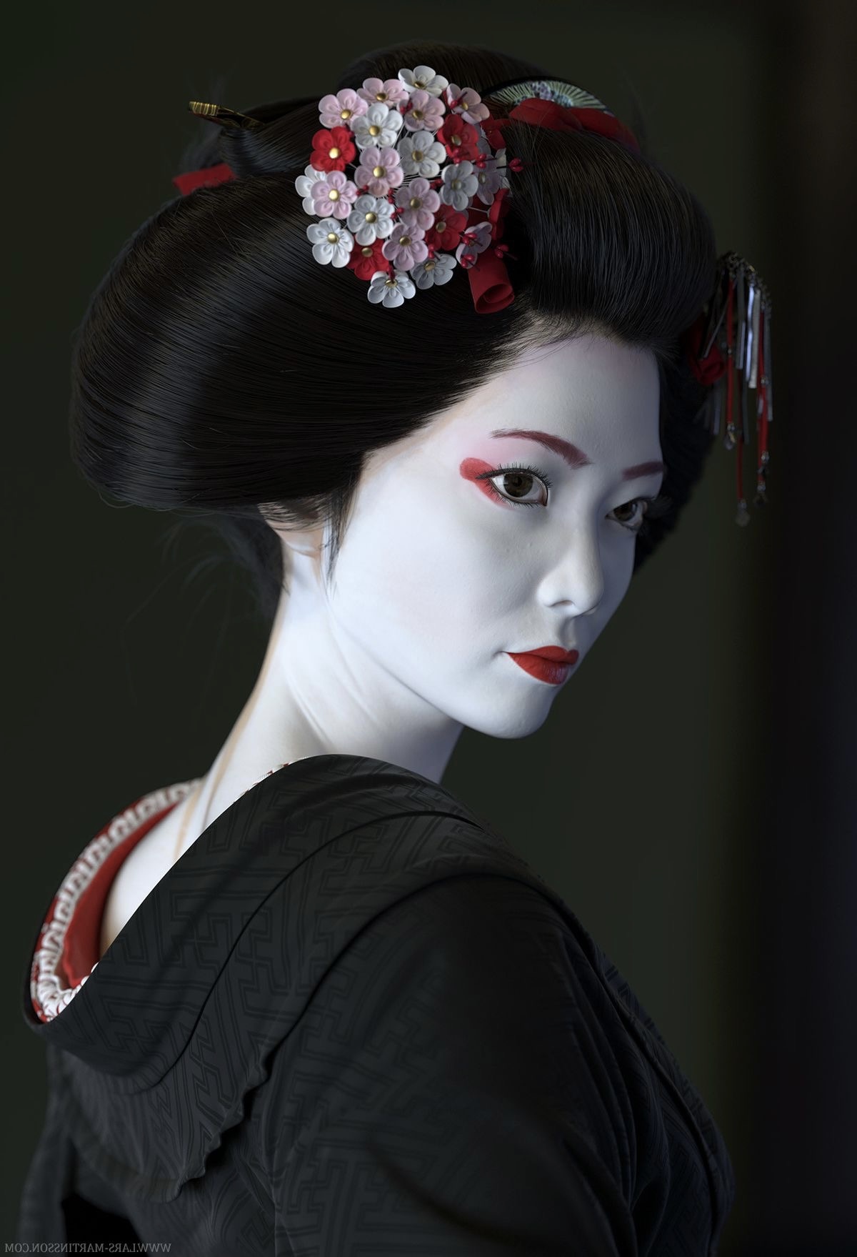 Geisha portrait - My, Geisha, Japan, Procreate, Digital, Art, Digital drawing, Longpost