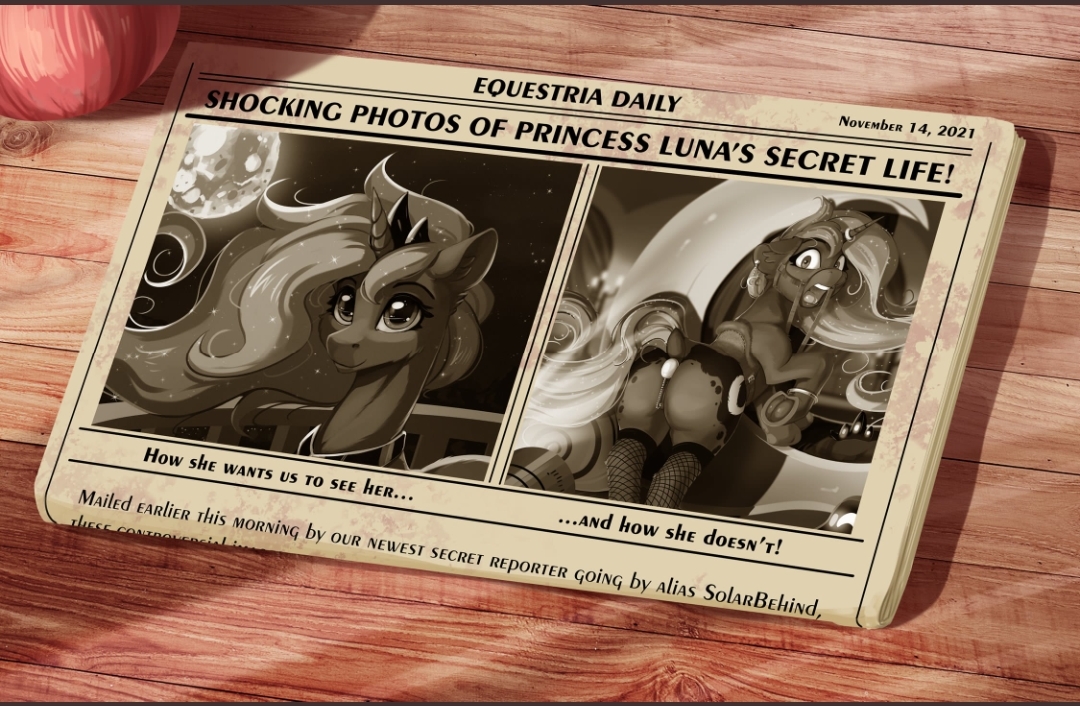 Look for yourself in Cloudsdale's promotions! - NSFW, My little pony, Princess luna, Alcor, MLP Edge, MLP Explicit