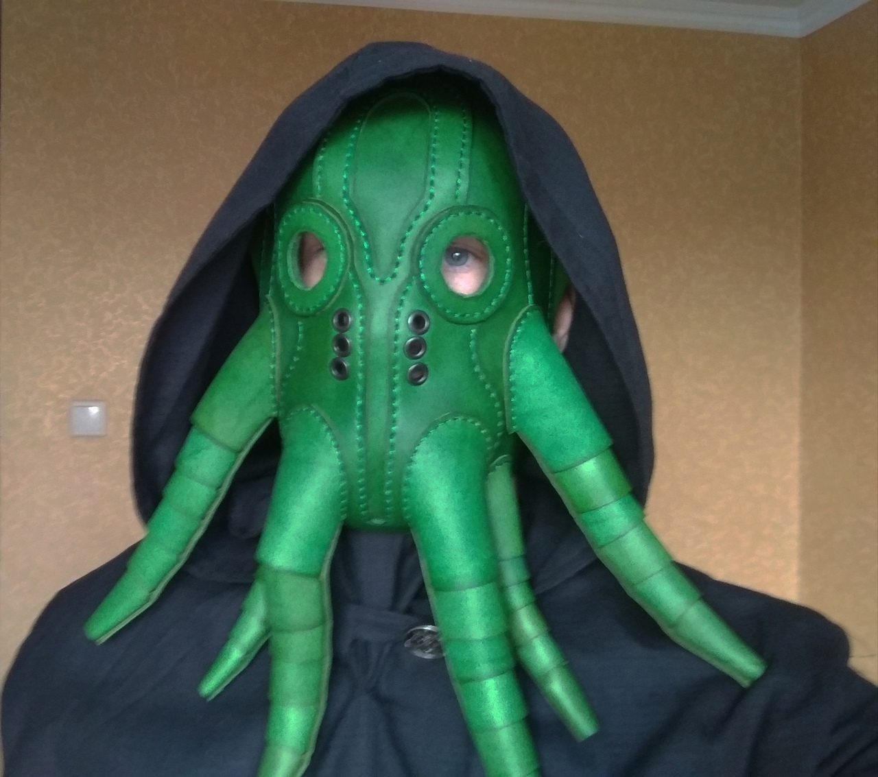 Mask Cthulhu and Plague Doctor - My, Leather products, Needlework without process, Longpost