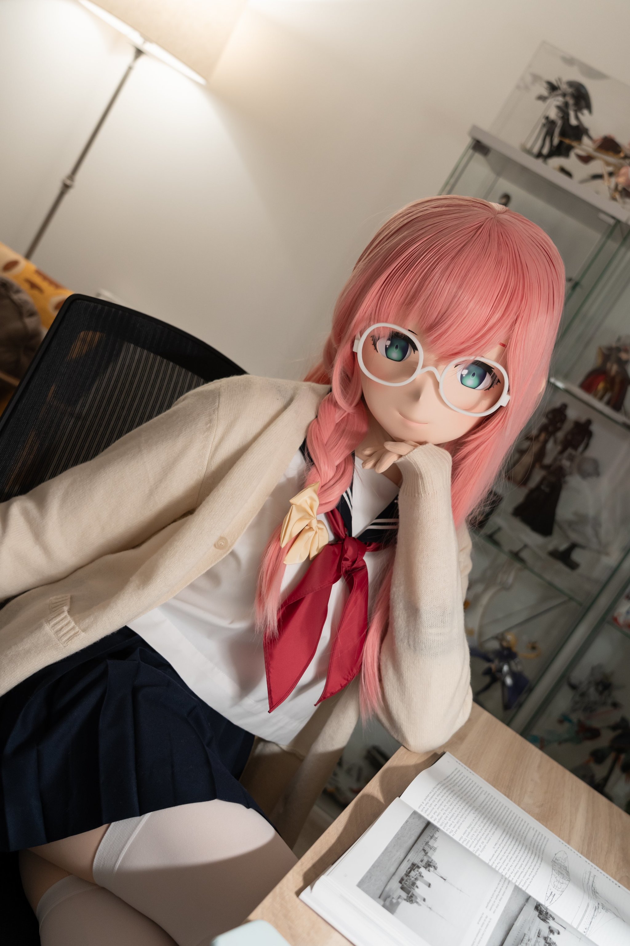 With a book - Anime, Cosplay, Kigurumi, Animegao, Longpost