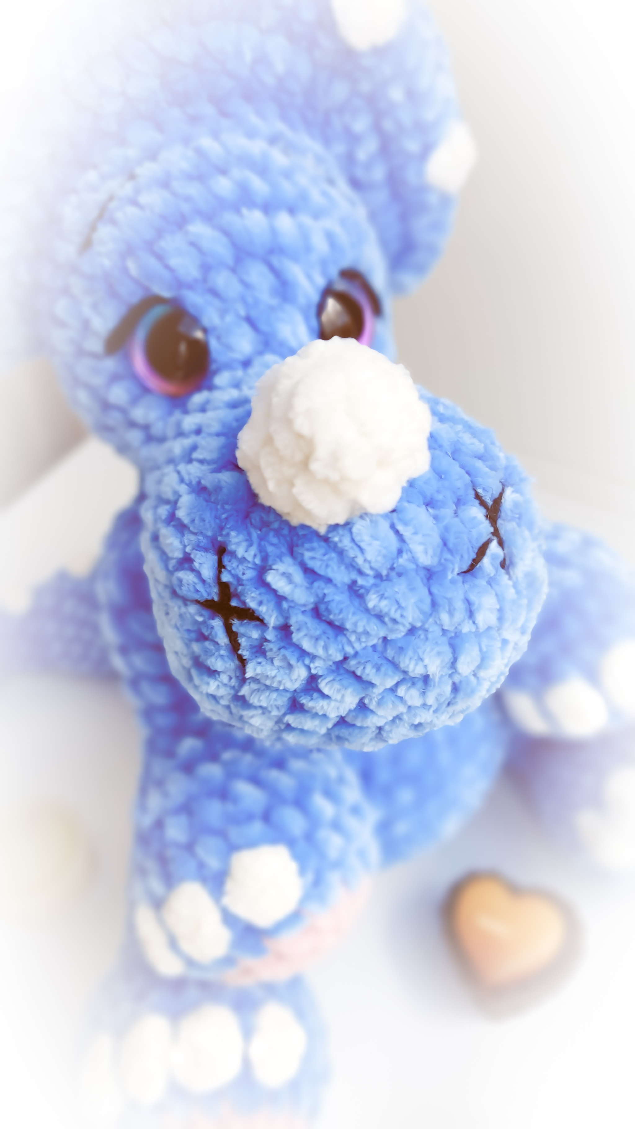 Dinosaur Triceratops :) - My, Soft toy, Amigurumi, Plush Toys, Handmade, With your own hands, Crochet, Hook, Dinosaurs, Triceratops, Longpost