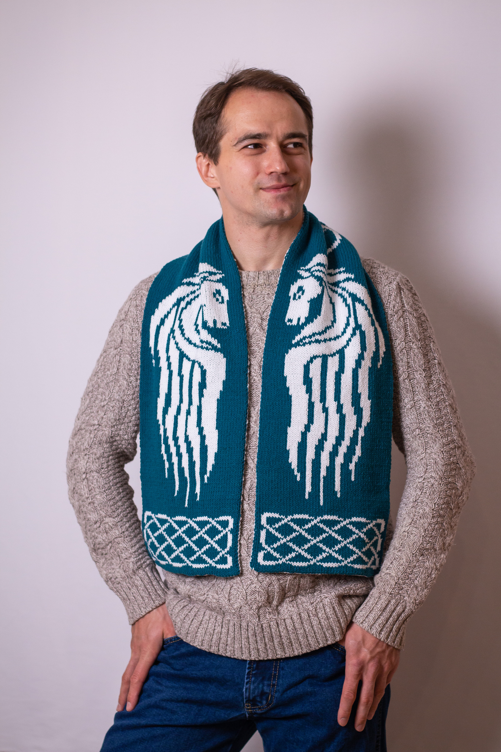 Rohan Crest Scarf - My, Lord of the Rings, Knitting, Needlework, Fantasy, Tolkien, man knitting, Horses, Longpost, Needlework without process