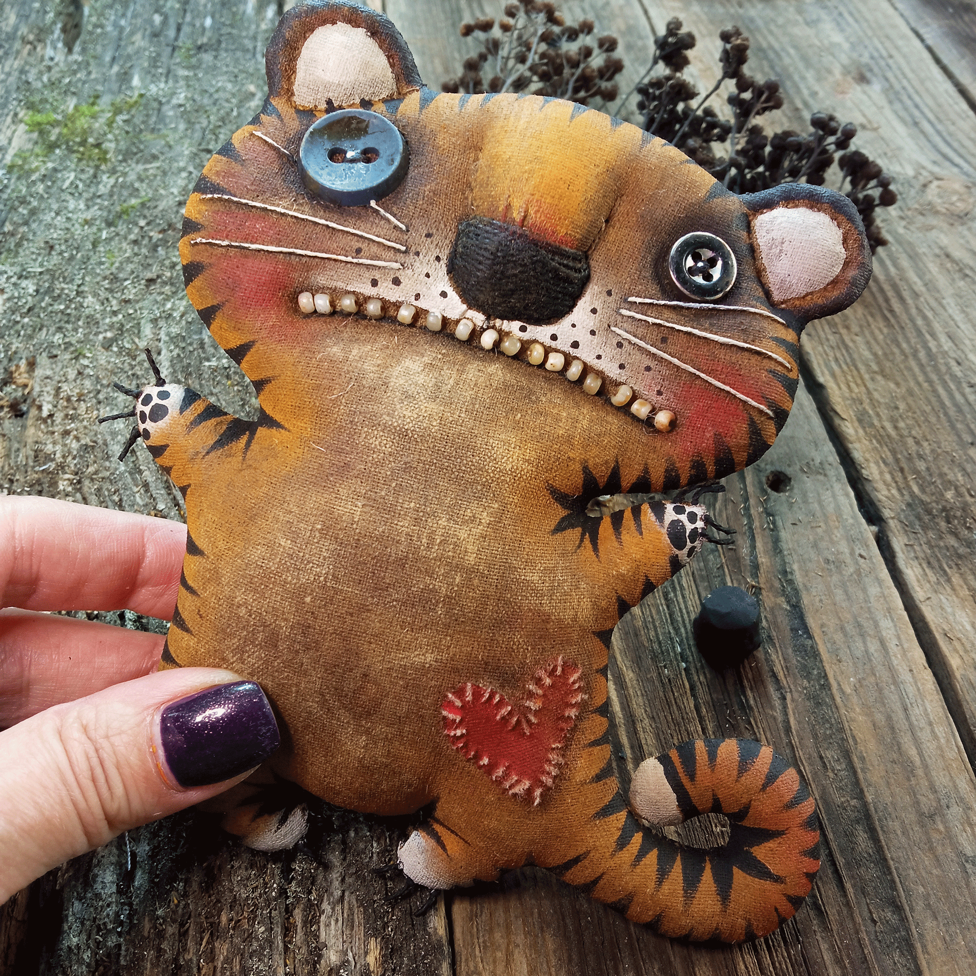 symbol of the coming new year - My, Tiger, Primitive toy, Author's toy, Needlework without process, Longpost