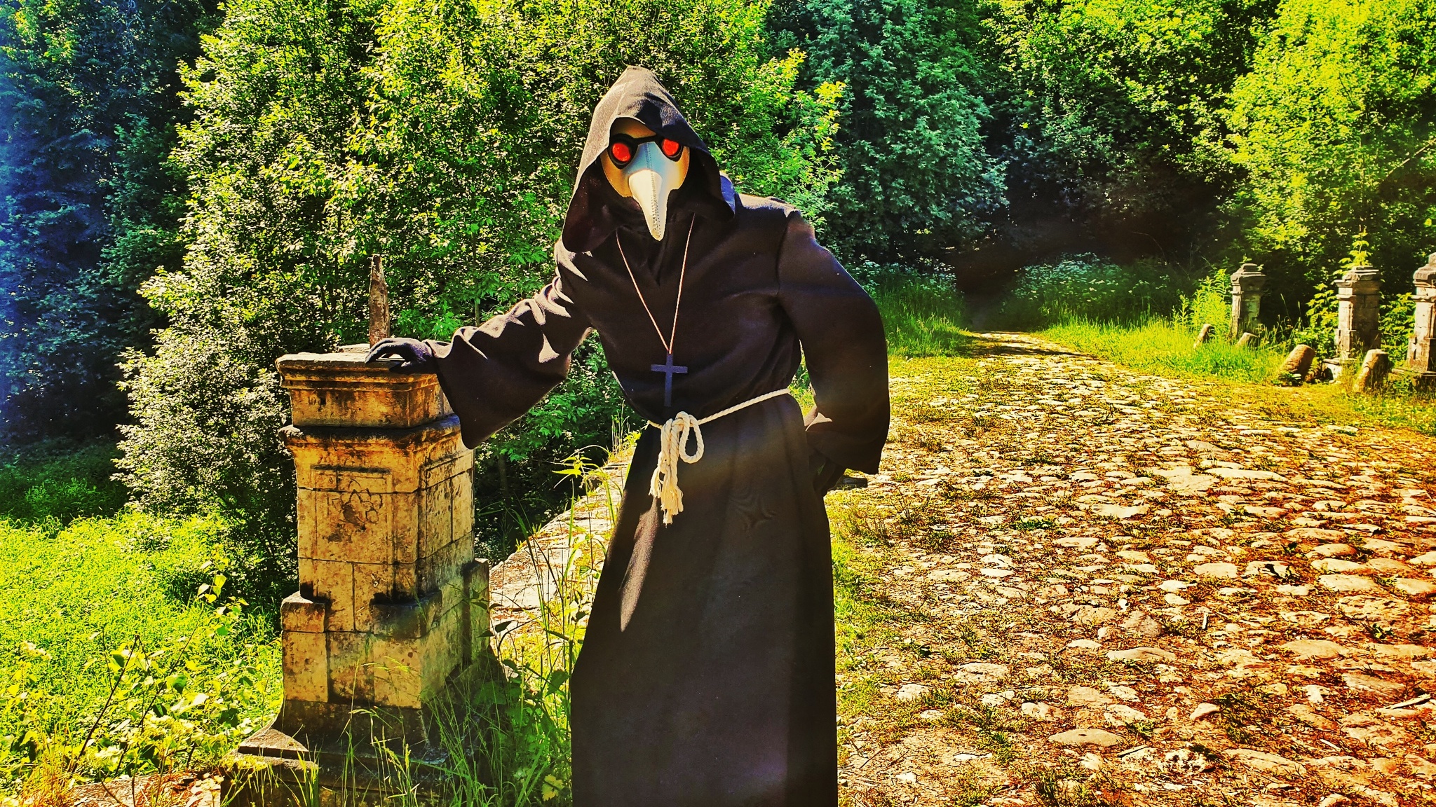 Plague Doctor Abel - My, The photo, Street photography, Plague, Plague Doctor, Cosplay, Cosplayers, Pestilence, Mask, Plague Doctor Mask, PHOTOSESSION, Birds, The inquisition, Longpost