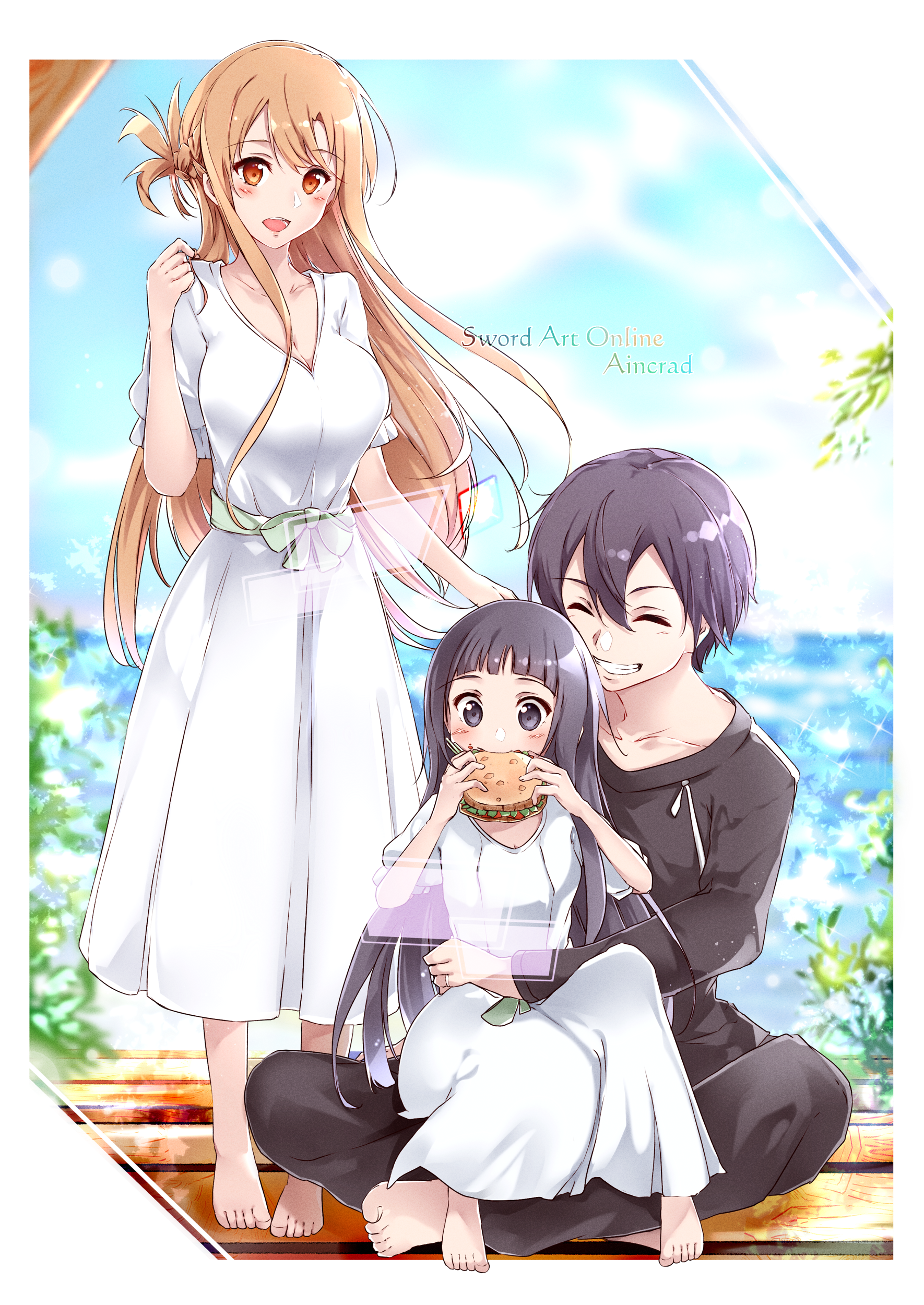 Семья - Anime Art, Аниме, Asuna yuuki, Kirigaya Kazuto, Sword Art Online, Yui (Sword Art Online)