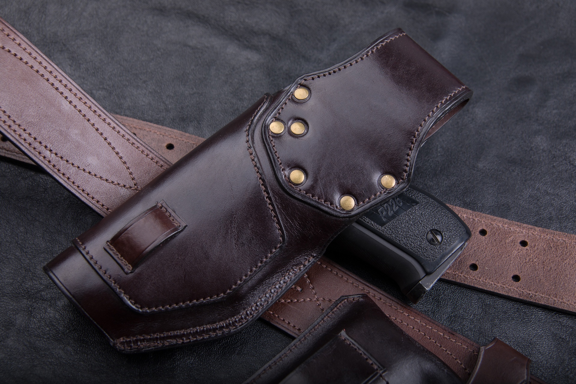 Sig Sauer P226 holster redesign - My, , Holster, Needlework without process, Natural leather, Longpost