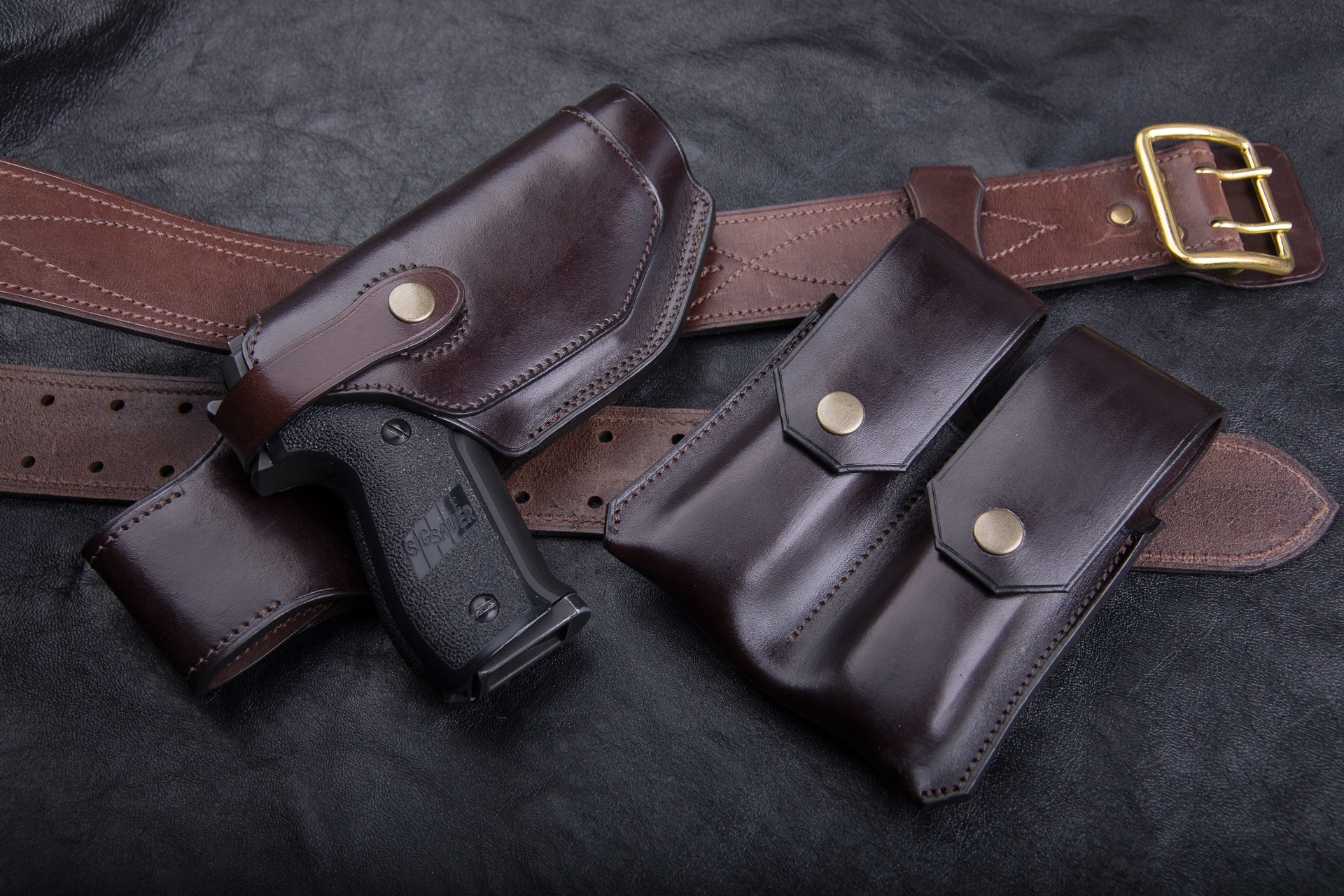 Sig Sauer P226 holster redesign - My, , Holster, Needlework without process, Natural leather, Longpost