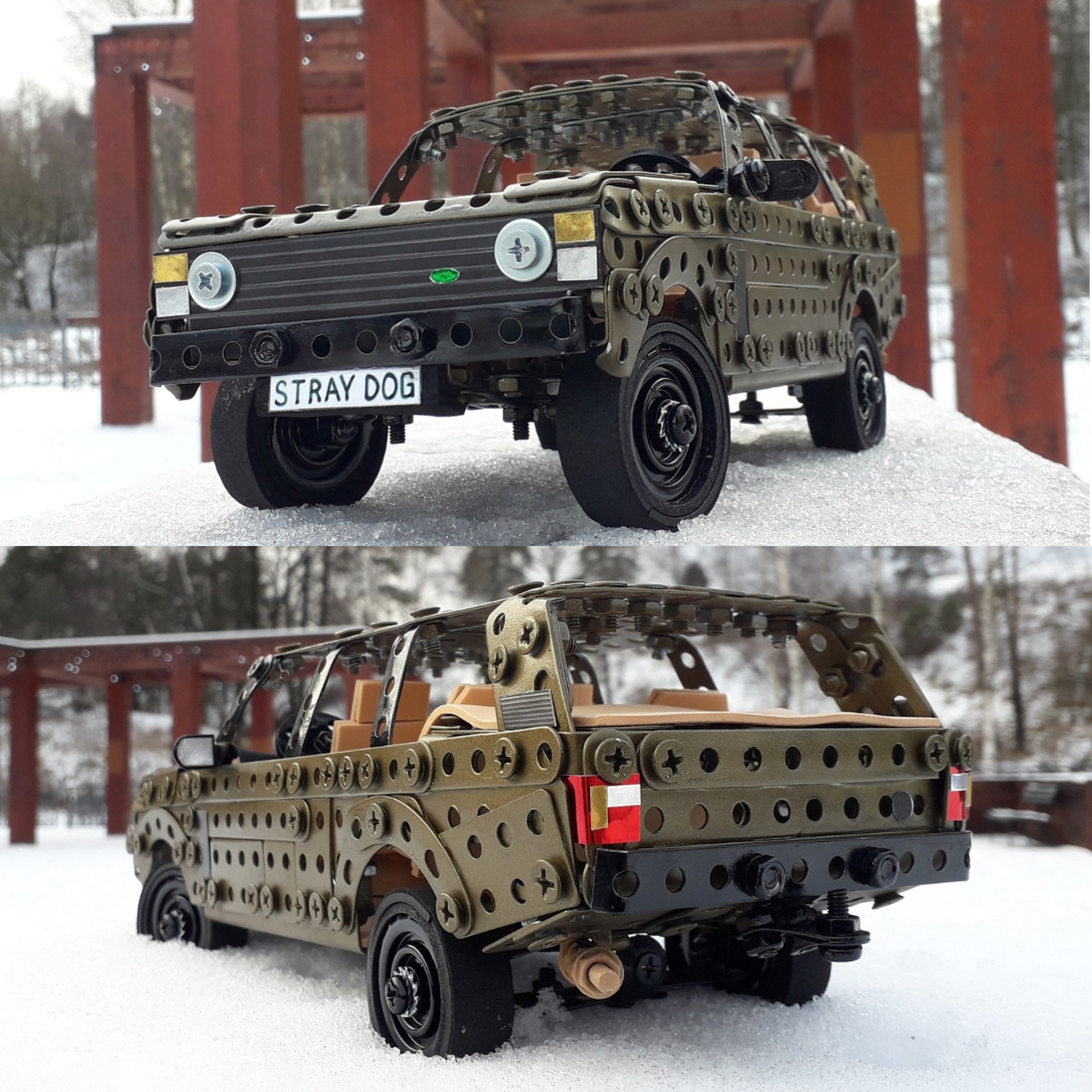 1994 Range Rover made of metal constructor, wire, rubber, leather and cardboard - My, Range rover, Land rover, Jeep, SUV, Modeling, Retro car