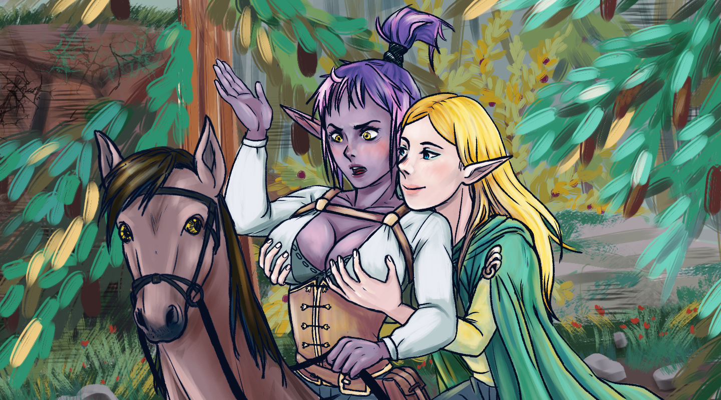 My elves again... - My, Elves, Dungeons & dragons, Digital drawing, Creation, Painting